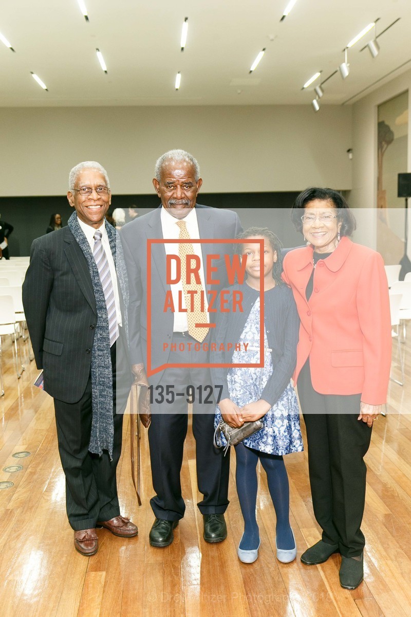 Dorcy Blake, William Moore, Sterling Davis, Belva Davis, All the Women in My Family Sing Book Party at the De Young, De Young Museum. 50 Hagiwara Tea Garden Drive, March 25th, 2018, Photo #135-9127 Dorcy Blake, William Moore, Sterling Davis, Belva Davis, Photo #135-9127