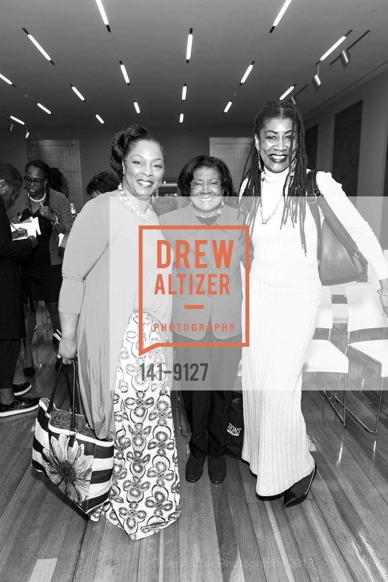 April Wright-Hickerson, Belva Davis, All the Women in My Family Sing Book Party at the De Young, De Young Museum. 50 Hagiwara Tea Garden Drive, March 25th, 2018, Photo #141-9127 April Wright-Hickerson, Belva Davis, Photo #141-9127