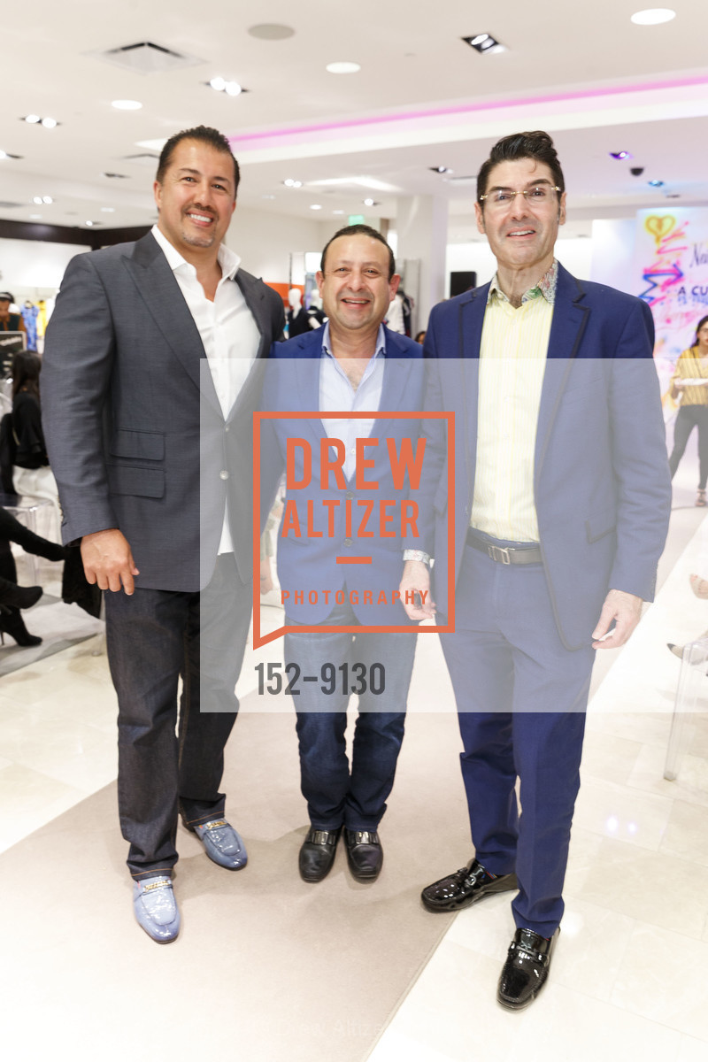 John Jacinto, Eduardo Blandon, Darius Naraghi, Sydel Curry's "A Curry Girl" Launch Party at Neiman Marcus Walnut Creek, Neiman Marcus Walnut Creek. 1000 S Main Street, March 28th, 2018, Photo #152-9130 John Jacinto, Eduardo Blandon, Darius Naraghi, Photo #152-9130