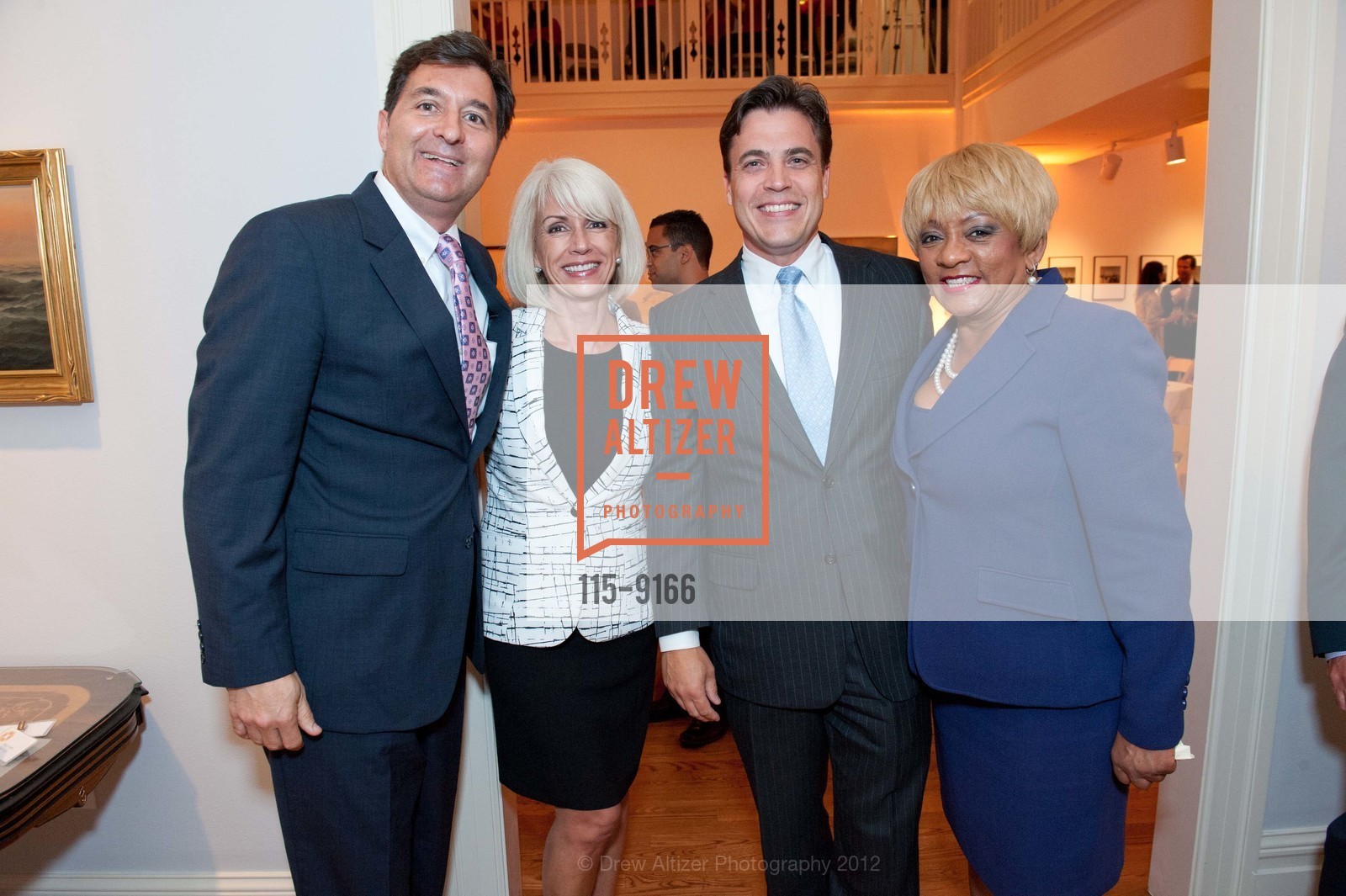Peter Brightbill, Tracy Curtis, Peter Truebele, Brenda Wright, CALIFORNIA HISTORICAL SOCIETY Reception Honoring Congresswoman Nancy Pelosi, US, August 7th, 2012, Photo #115-9166 Peter Brightbill, Tracy Curtis, Peter Truebele, Brenda Wright, Photo #115-9166