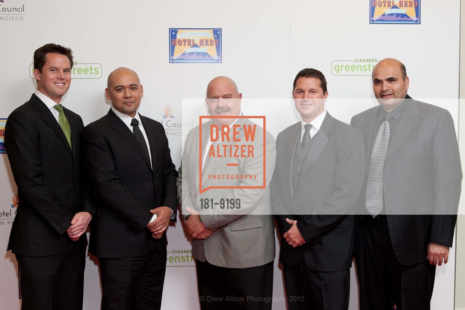 Ben Deal, Andrew Elisan, Dennis Jackson, Gary Bauer, Fadi Stephan, 9th Annual HOTEL HEROES Awards, US, February 28th, 2012, Photo #181-9199 Ben Deal, Andrew Elisan, Dennis Jackson, Gary Bauer, Fadi Stephan, Photo #181-9199