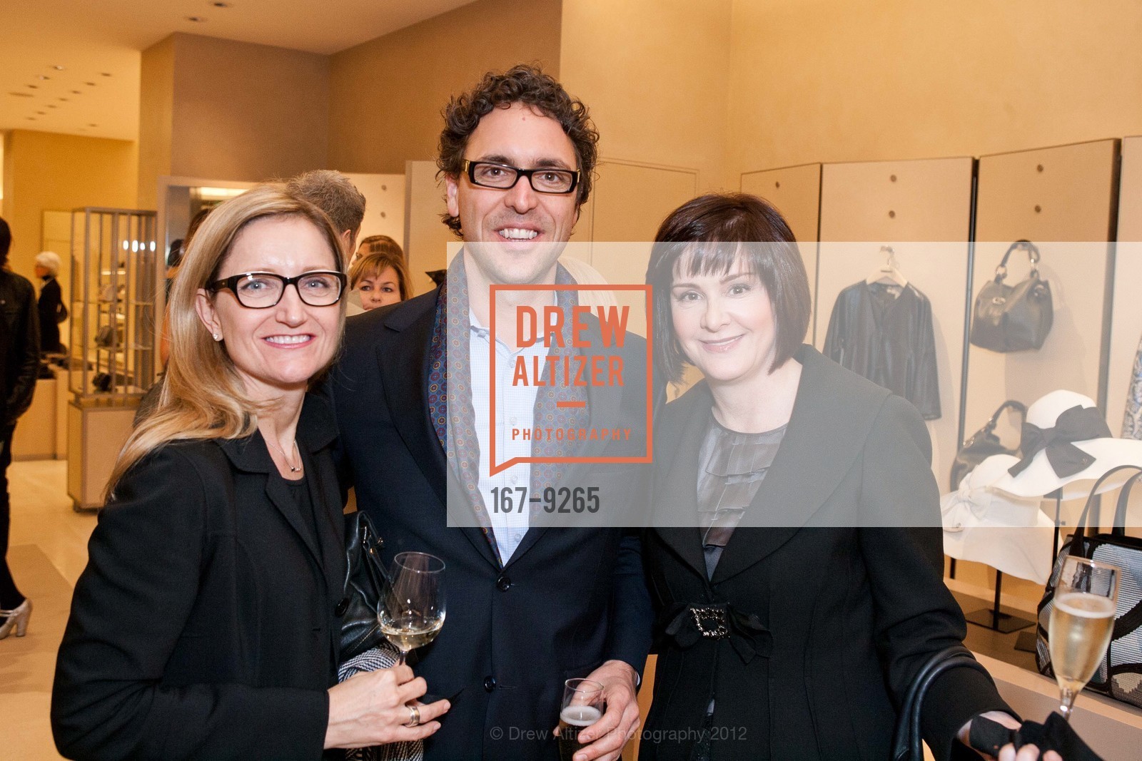 Theresa Eyre, Eric Newton, Elizabeth Carr, GIORGIO ARMANI hosts launch party for SFMOMA's 2012 MODERN BALL, US, February 1st, 2012, Photo #167-9265 Theresa Eyre, Eric Newton, Elizabeth Carr, Photo #167-9265