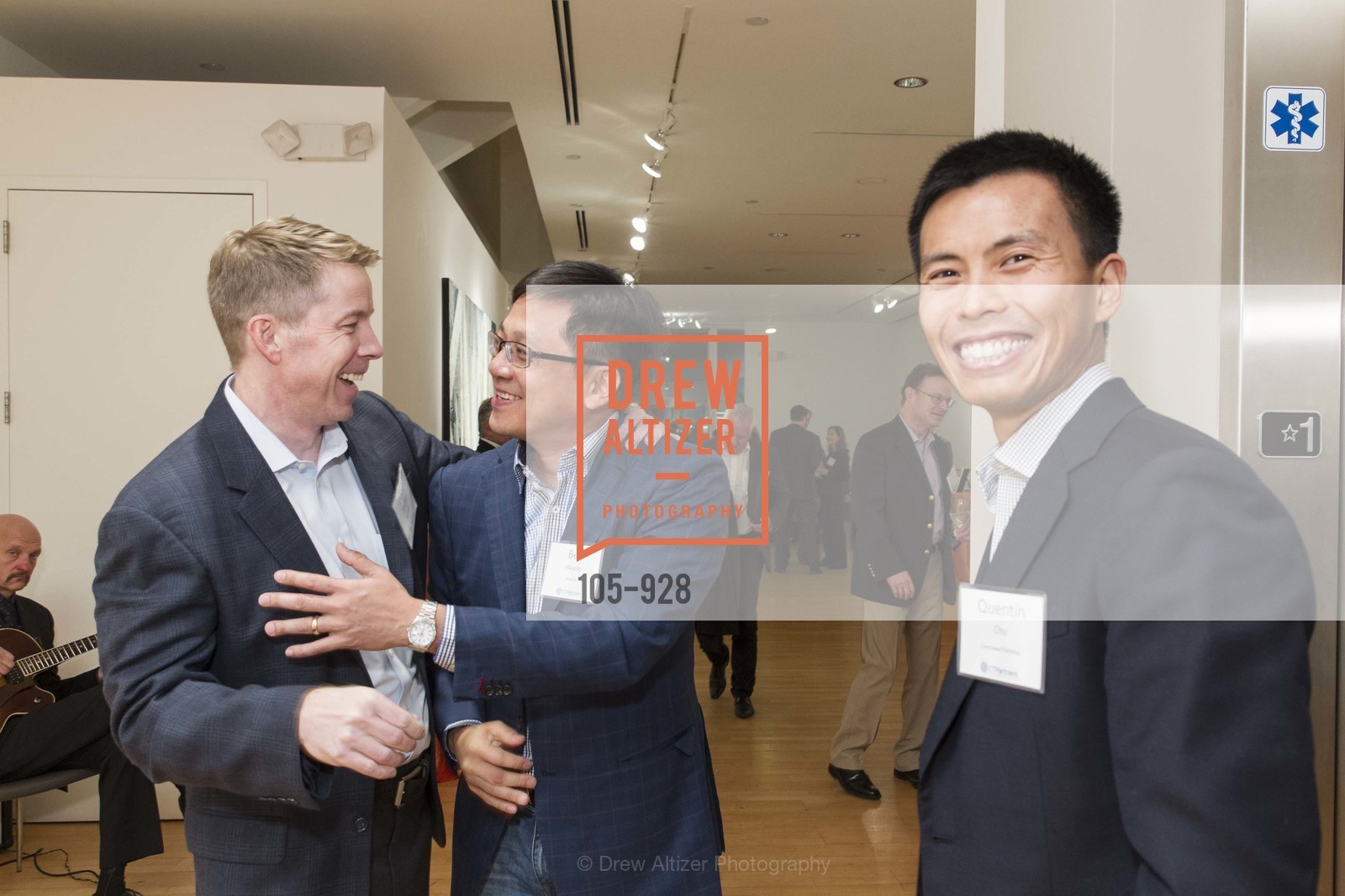 David Strickler, Ben Hwang, Quentin Chu, CT PARTNERS Cocktail Party at CALDWELL SNYDER GALLERY, US, January 13th, 2015, Photo #105-928 David Strickler, Ben Hwang, Quentin Chu, Photo #105-928