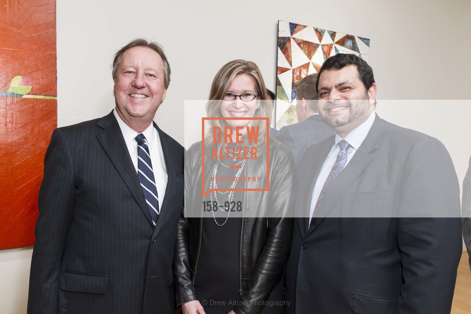 Ed Giniat, Sam Carey, Ash Shehata, CT PARTNERS Cocktail Party at CALDWELL SNYDER GALLERY, US, January 13th, 2015, Photo #158-928 Ed Giniat, Sam Carey, Ash Shehata, Photo #158-928
