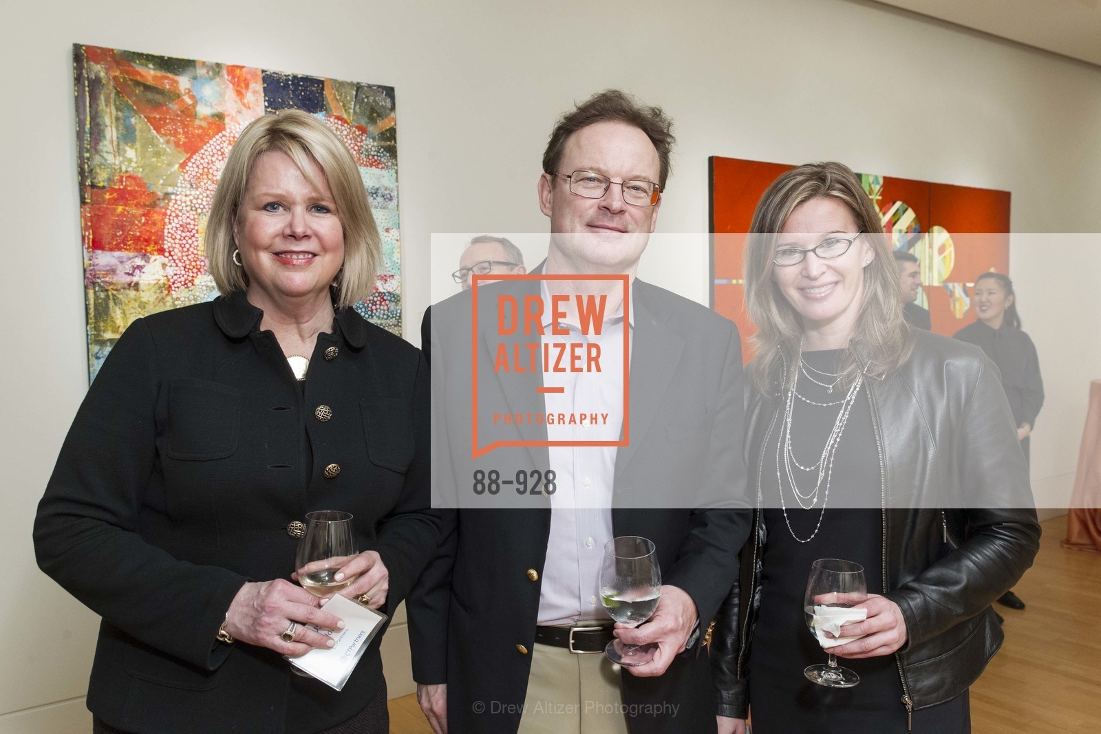 Susan Baldwin, Phil Christianson, Sam Carey, CT PARTNERS Cocktail Party at CALDWELL SNYDER GALLERY, US, January 13th, 2015, Photo #88-928 Susan Baldwin, Phil Christianson, Sam Carey, Photo #88-928