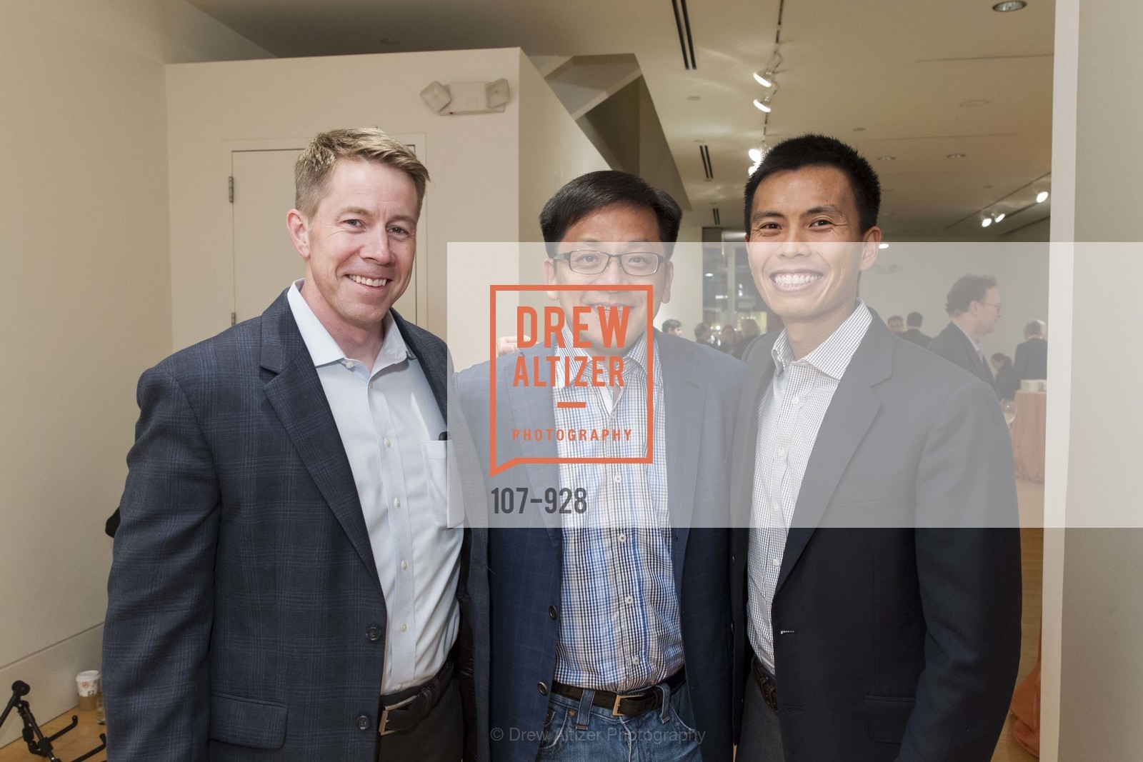 David Strickler, Ben Hwang, Quentin Chu, CT PARTNERS Cocktail Party at CALDWELL SNYDER GALLERY, US, January 13th, 2015, Photo #107-928 David Strickler, Ben Hwang, Quentin Chu, Photo #107-928