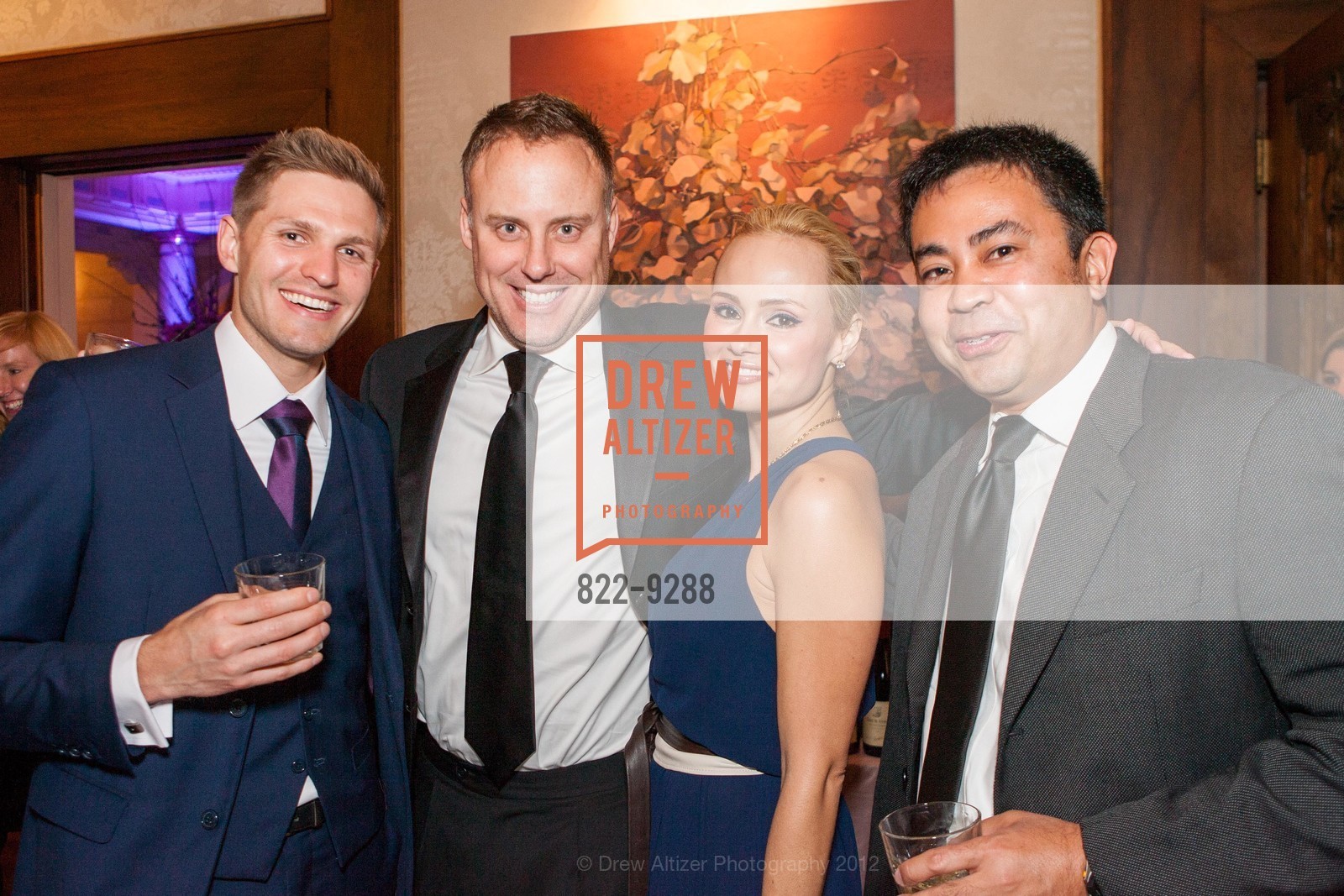 Trevor Squire, Carl Schade, Tiffany Schade, Victor Mayasa, JLSF Preview Party 2012 - Gateway to Grandeur, Private Residence. 3800 Washington Street, September 29th, 2012, Photo #822-9288 Trevor Squire, Carl Schade, Tiffany Schade, Victor Mayasa, Photo #822-9288