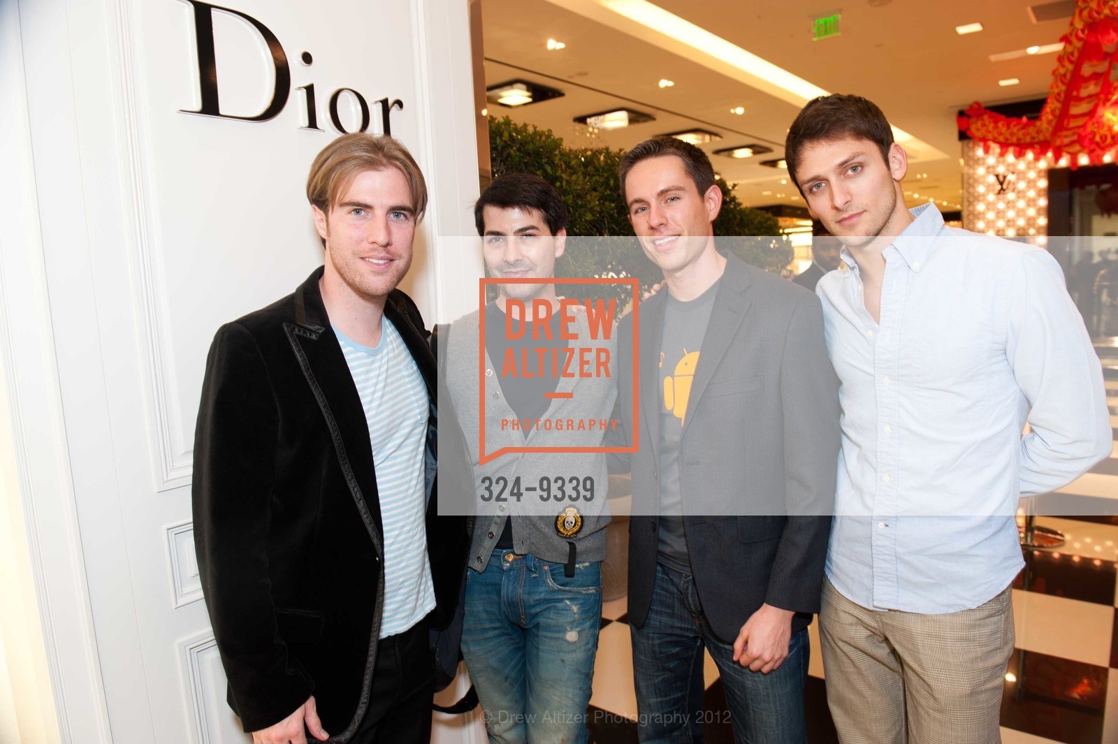 Matthew Kimble, Bacca Silva, Andrew Schran, Daren ?, Dior at Bloomingdale's San Francisco celebrates Chinese New Year, US, February 2nd, 2012, Photo #324-9339 Matthew Kimble, Bacca Silva, Andrew Schran, Daren ?, Photo #324-9339