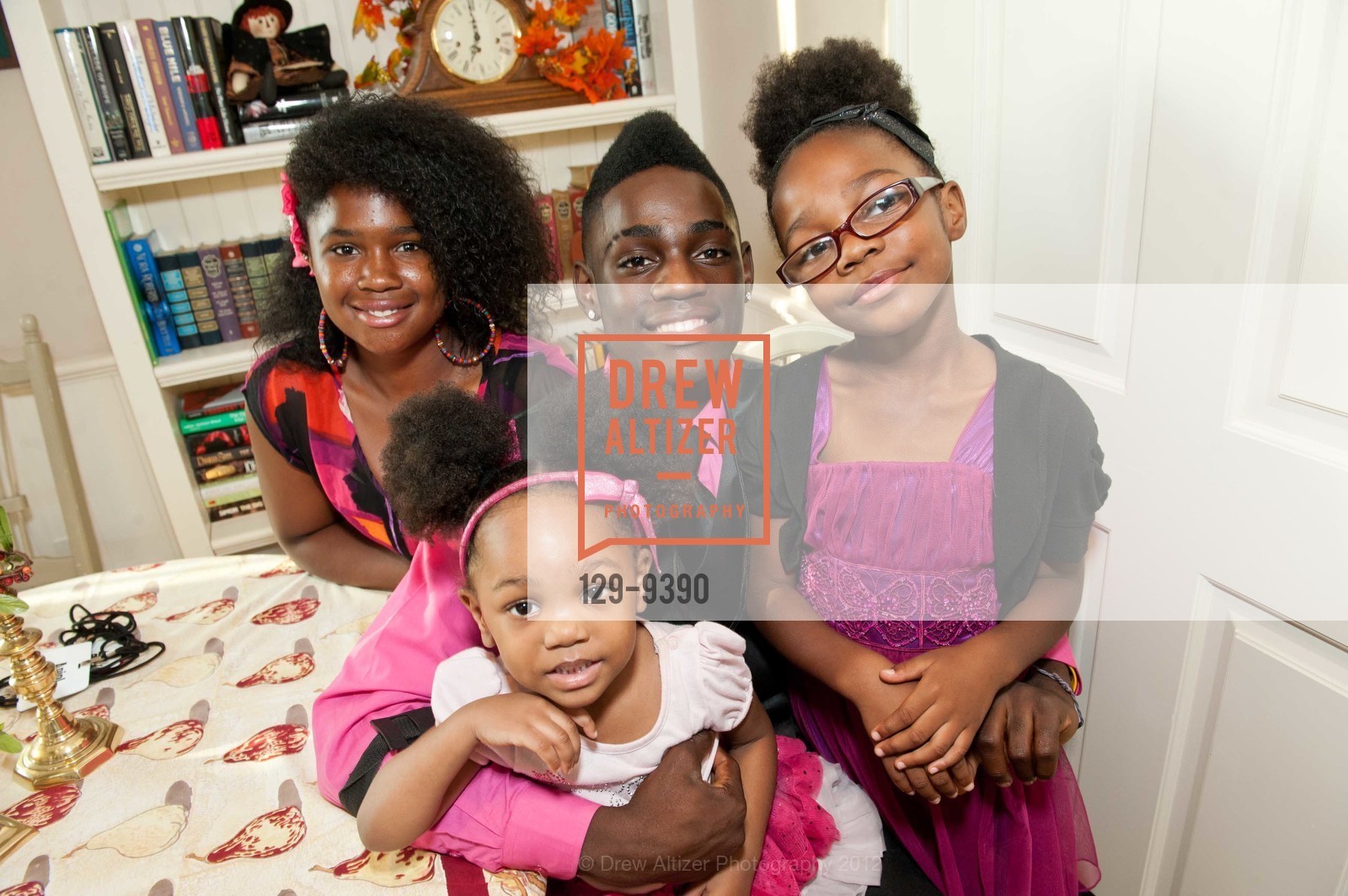 Shaunee Thompson, Trayshaun Kinsey, Samiyah Thompson, Ariel Thompson, GEORGE MARK CHILDREN'S HOUSE Gala 2012: Superheroes, George Mark Children's House. 2121 George Mark Lane, September 29th, 2012, Photo #129-9390 Shaunee Thompson, Trayshaun Kinsey, Samiyah Thompson, Ariel Thompson, Photo #129-9390