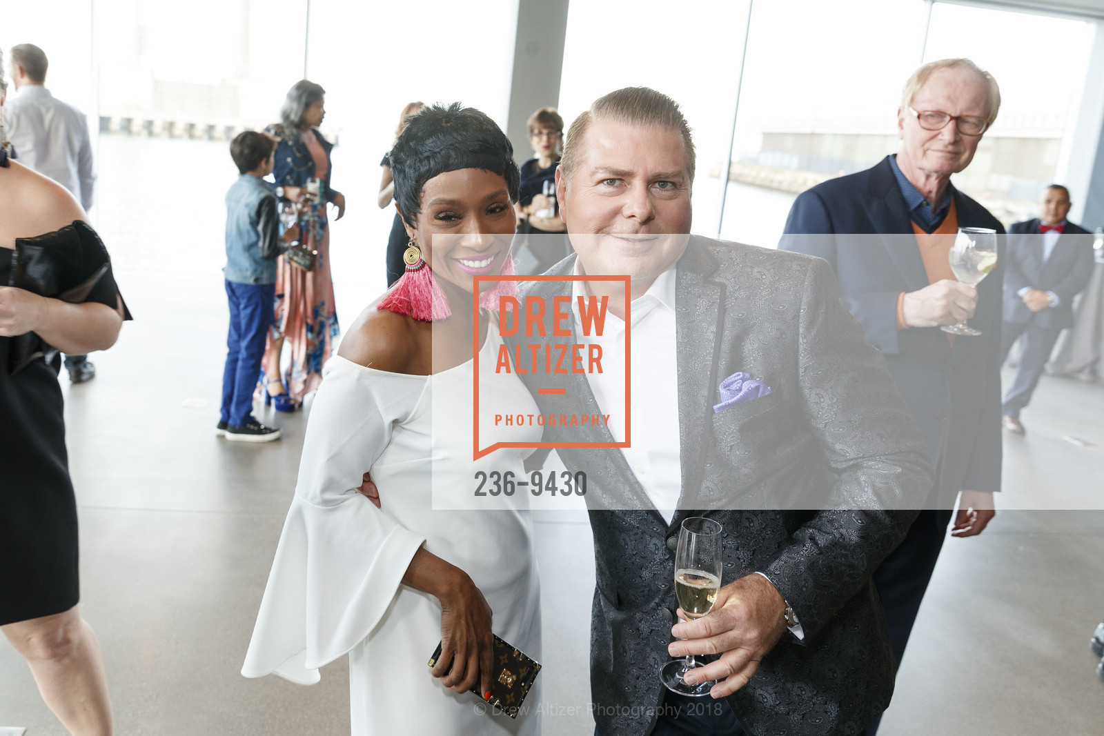 Pernella Sommerville, Charles Baker III, Presenting Fashion Collaboration Vasily Vein for Major Obsessions in Honor of Mayor Willie Brown's Birthday! 2018, Pier 24 Museum. Pier 24, San Francisco, CA 94105, March 31st, 2018, Photo #236-9430 Pernella Sommerville, Charles Baker III, Photo #236-9430