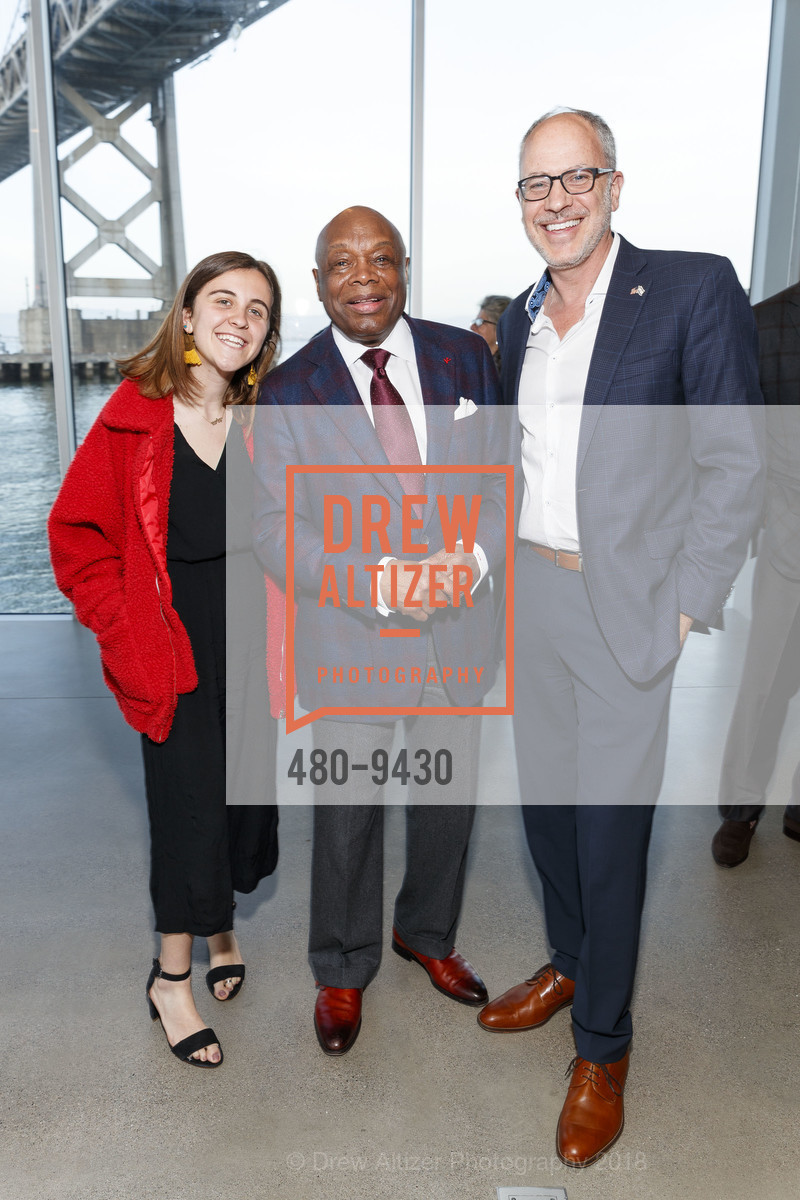 Eliza Lauter, Willie Brown, Sam Lauter, Presenting Fashion Collaboration Vasily Vein for Major Obsessions in Honor of Mayor Willie Brown's Birthday! 2018, Pier 24 Museum. Pier 24, San Francisco, CA 94105, March 31st, 2018, Photo #480-9430 Eliza Lauter, Willie Brown, Sam Lauter, Photo #480-9430