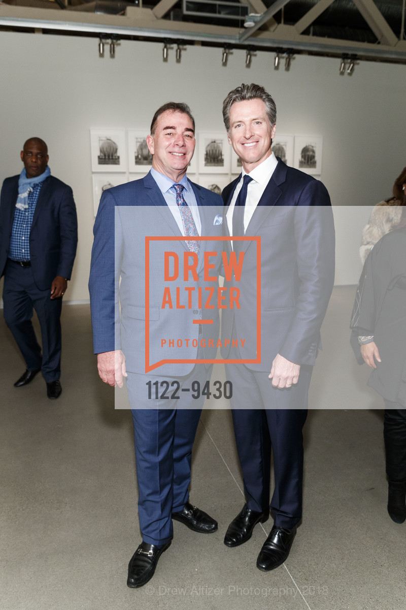 Marc Corsi, Gavin Newsom, Presenting Fashion Collaboration Vasily Vein for Major Obsessions in Honor of Mayor Willie Brown's Birthday! 2018, Pier 24 Museum. Pier 24, San Francisco, CA 94105, March 31st, 2018, Photo #1122-9430 Marc Corsi, Gavin Newsom, Photo #1122-9430