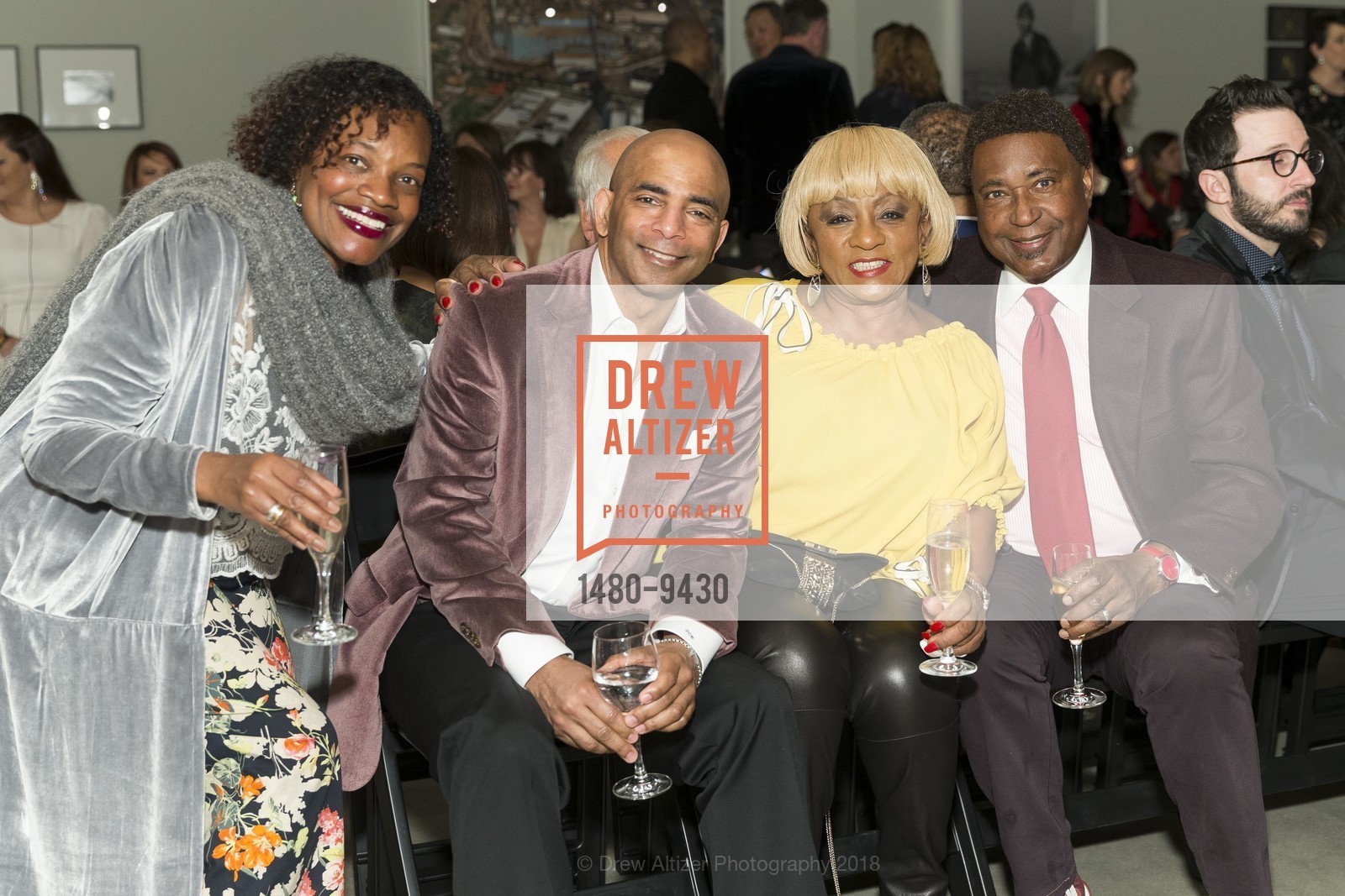 Susan Brown, Steve Bowdry, Brenda Wright, John Burrill, Presenting Fashion Collaboration Vasily Vein for Major Obsessions in Honor of Mayor Willie Brown's Birthday! 2018, Pier 24 Museum. Pier 24, San Francisco, CA 94105, March 31st, 2018, Photo #1480-9430 Susan Brown, Steve Bowdry, Brenda Wright, John Burrill, Photo #1480-9430
