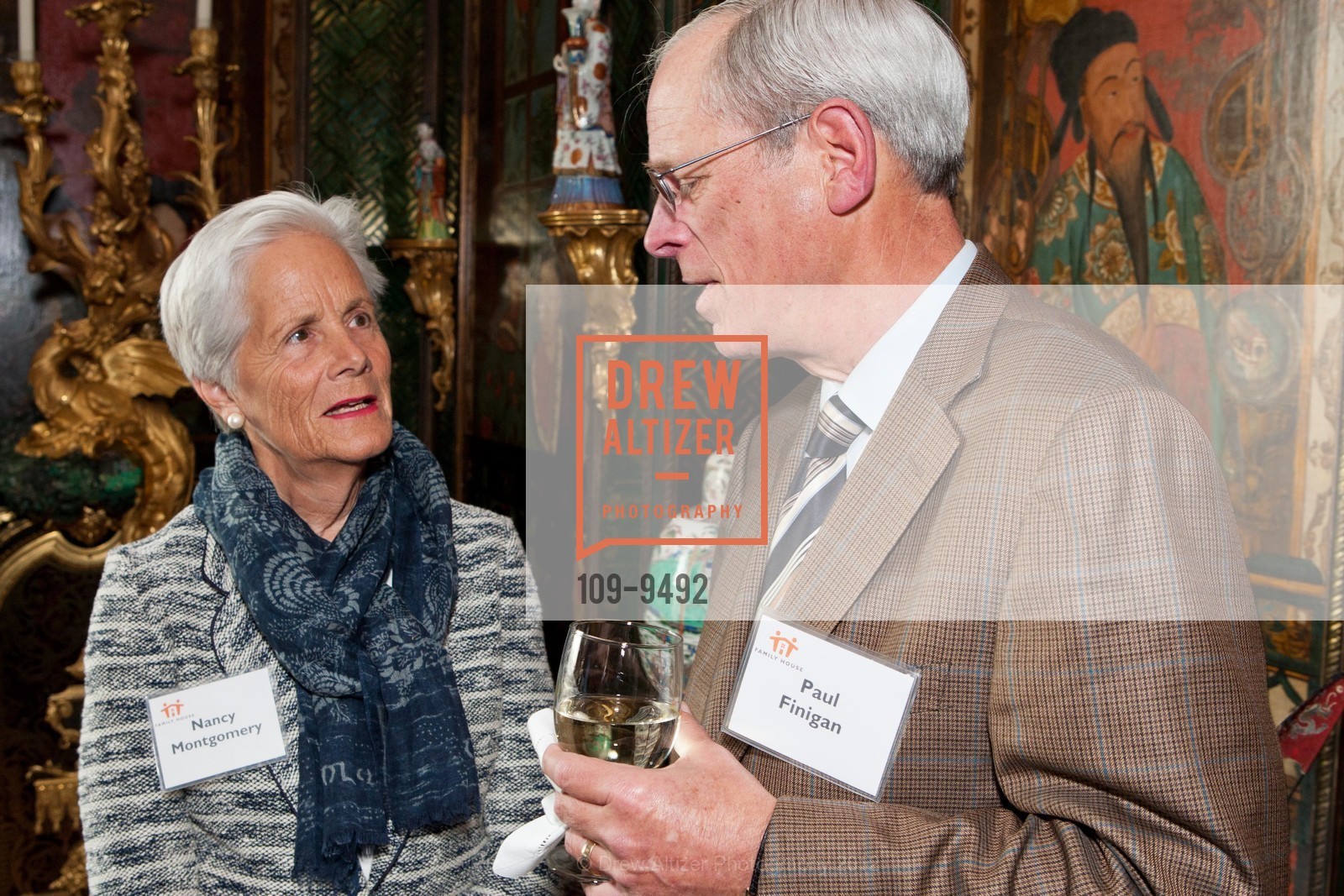 Nancy Montgomery, Paul Finigan, Gordon and Ann Getty hosts UCSF Family House Event, US, April 26th, 2012, Photo #109-9492 Nancy Montgomery, Paul Finigan, Photo #109-9492