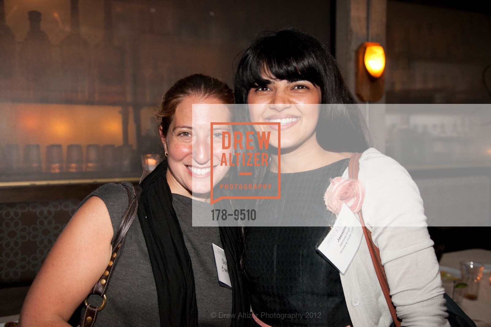 Sara Eisenberg, Jasmine Singh, Arnold & Porter LLP Alumni Party, Sens Restaurant. 4 Embarcadero Center, September 27th, 2012, Photo #178-9510 Sara Eisenberg, Jasmine Singh, Photo #178-9510