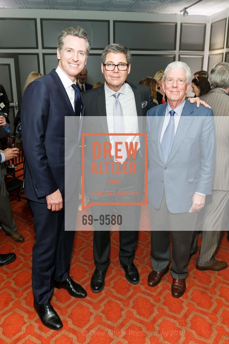 Gavin Newsom, Jim Reuben, Rich Guggenhime, Newsom for Governor Event in the Merchants Exchange Club, Merchants Exchange Club. 465 California Street, 15th Floor, SF, CA 94104, March 28th, 2018, Photo #69-9580 Gavin Newsom, Jim Reuben, Rich Guggenhime, Photo #69-9580