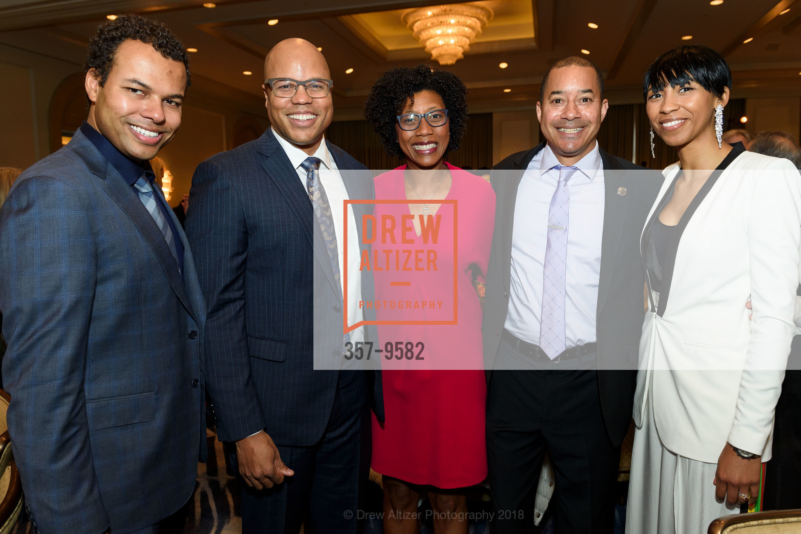 Sam Bright, Hillman Sorey, Wanda Cole-Frieman, Marc Spencer, Christina Iguodala, Photo #357-9582