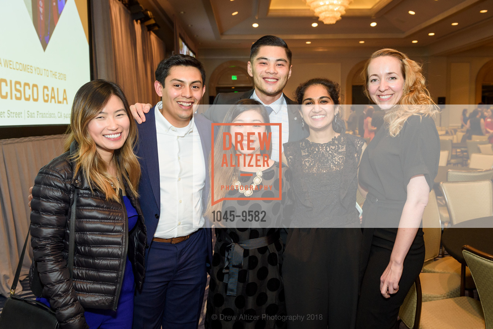 Biyu Li, Eddie Fernandez, Dale Zheng, Jada Gamble, David Silver, Riana Shah, Molly English, Summer Search San Francisco Gala, Four Seasons. 757 Market Street, San Francisco, March 28th, 2018, Photo #1045-9582 Biyu Li, Eddie Fernandez, Dale Zheng, Jada Gamble, David Silver, Riana Shah, Molly English, Photo #1045-9582