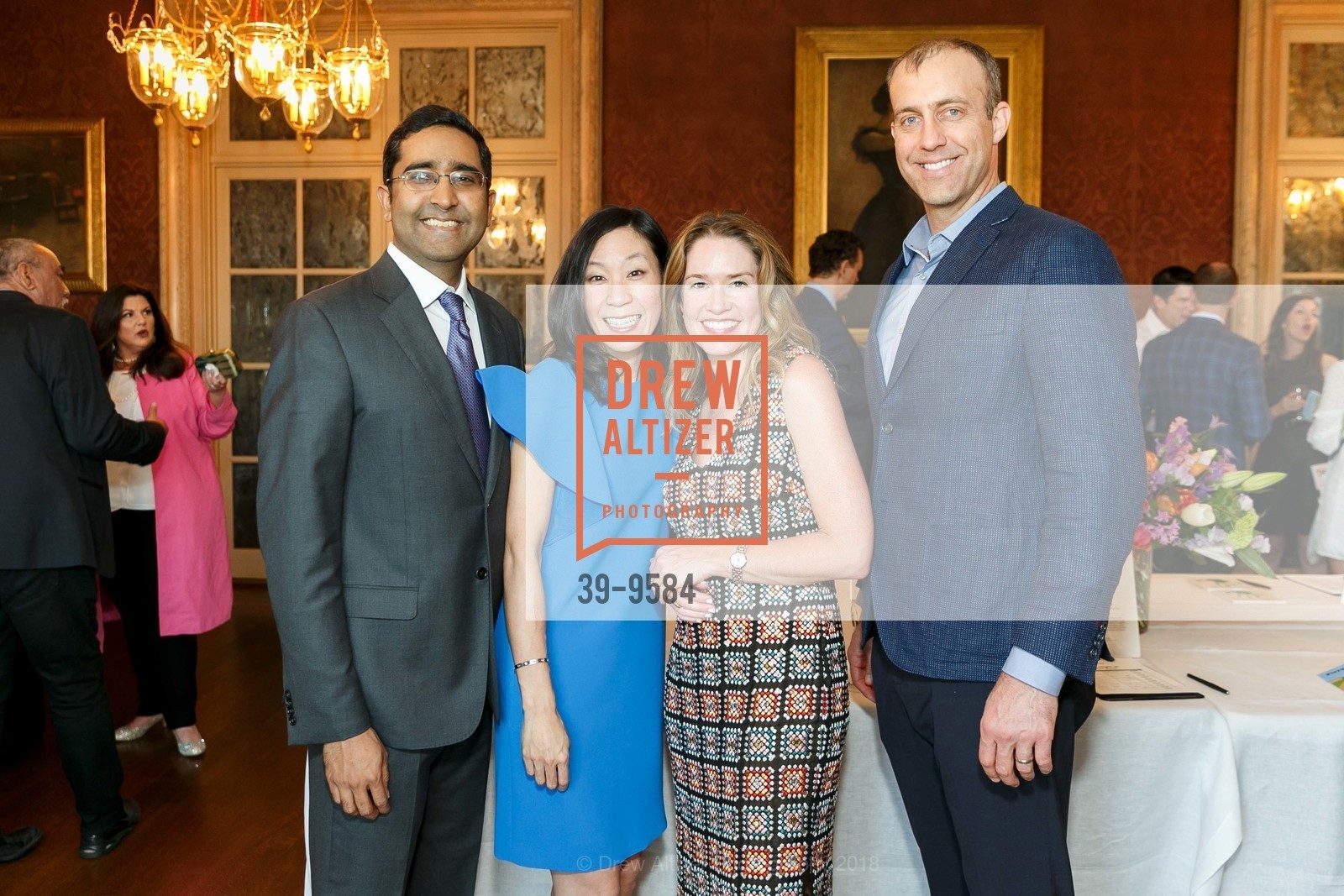Vijay Mohan, Audrey Mohan, Candace Archer, Chris Archer, Gordon and Ann Getty Host the Playgroup Fundraiser Cocktail Reception, Private Residence, March 29th, 2018, Photo #39-9584 Vijay Mohan, Audrey Mohan, Candace Archer, Chris Archer, Photo #39-9584
