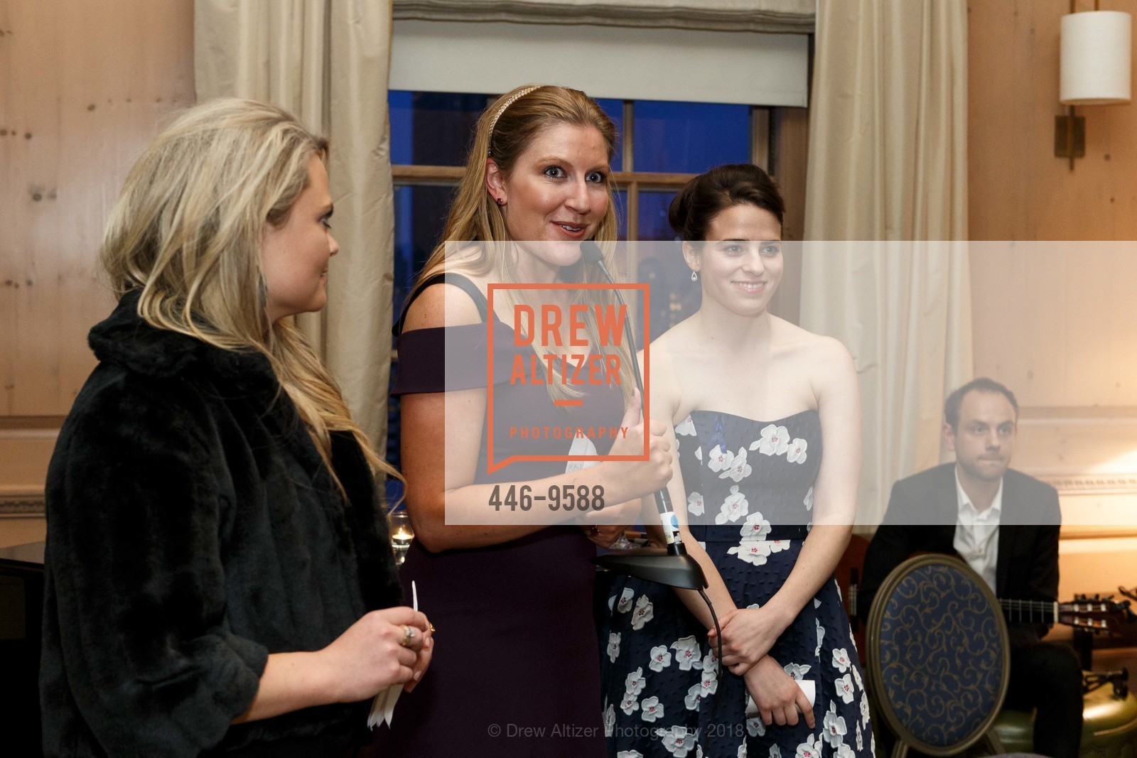 Sydney Hayes, Eve Denton, Bailey Douglass, Spinsters of San Francisco Legacy Benefit 2018, The Fairmont, Swig Suite. 950 Mason St, March 31st, 2018, Photo #446-9588 Sydney Hayes, Eve Denton, Bailey Douglass, Photo #446-9588