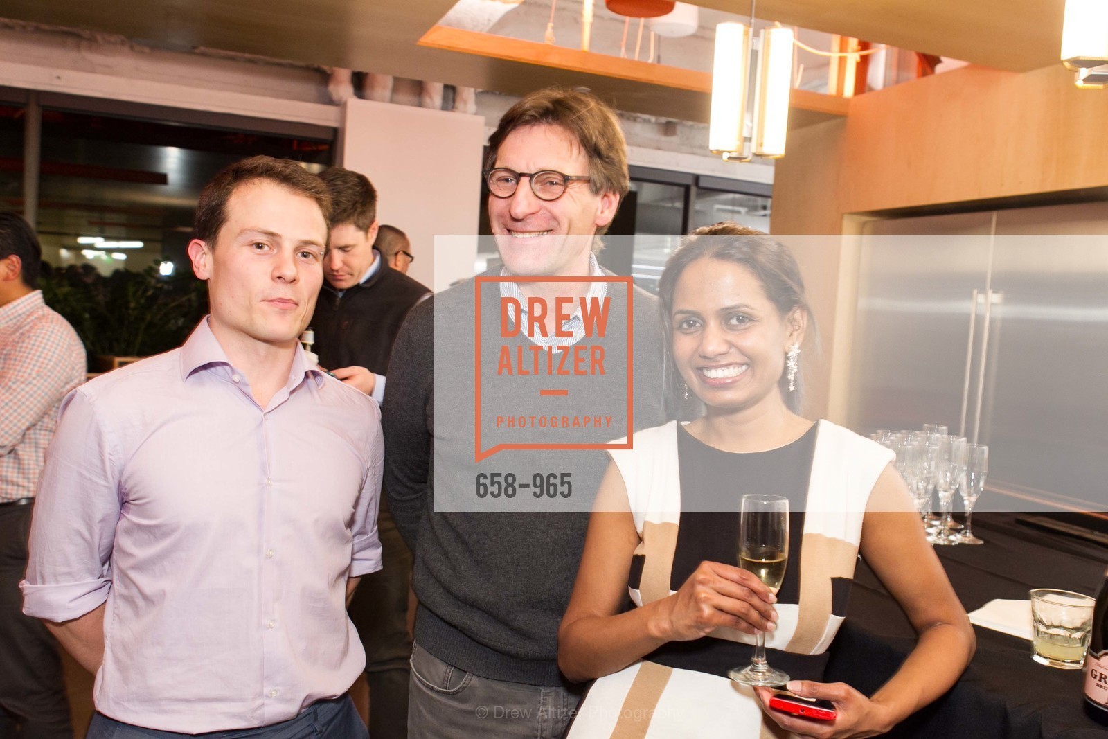 Matt Gibb, John Spencer, Meena Pappiah, PROSPER, INC. Open House, US, February 12th, 2015, Photo #658-965 Matt Gibb, John Spencer, Meena Pappiah, Photo #658-965