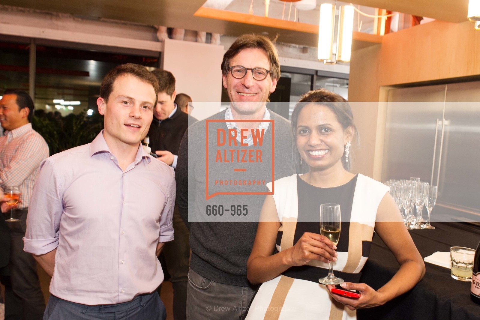 Matt Gibb, John Spencer, Meena Pappiah, PROSPER, INC. Open House, US, February 12th, 2015, Photo #660-965 Matt Gibb, John Spencer, Meena Pappiah, Photo #660-965