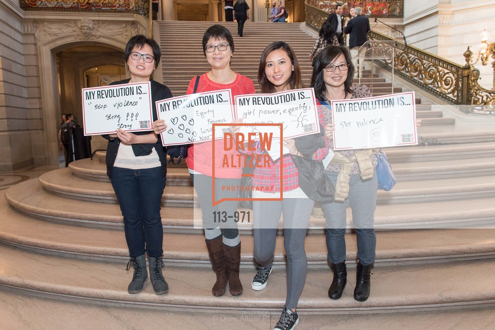 Lian Li, Amy Yu, Ellen Mar, Pamela Mok, One Billion Rising San Francisco, US, February 13th, 2015, Photo #113-971 Lian Li, Amy Yu, Ellen Mar, Pamela Mok, Photo #113-971