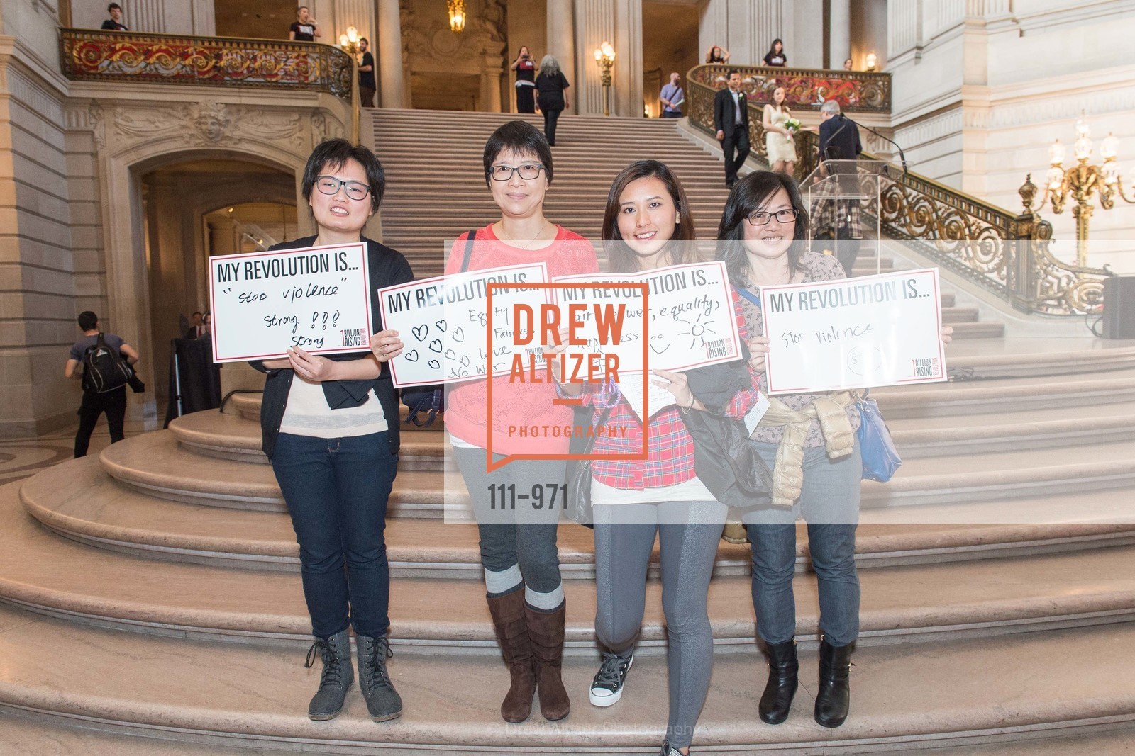 Lian Li, Amy Yu, Ellen Mar, Pamela Mok, One Billion Rising San Francisco, US, February 13th, 2015, Photo #111-971 Lian Li, Amy Yu, Ellen Mar, Pamela Mok, Photo #111-971