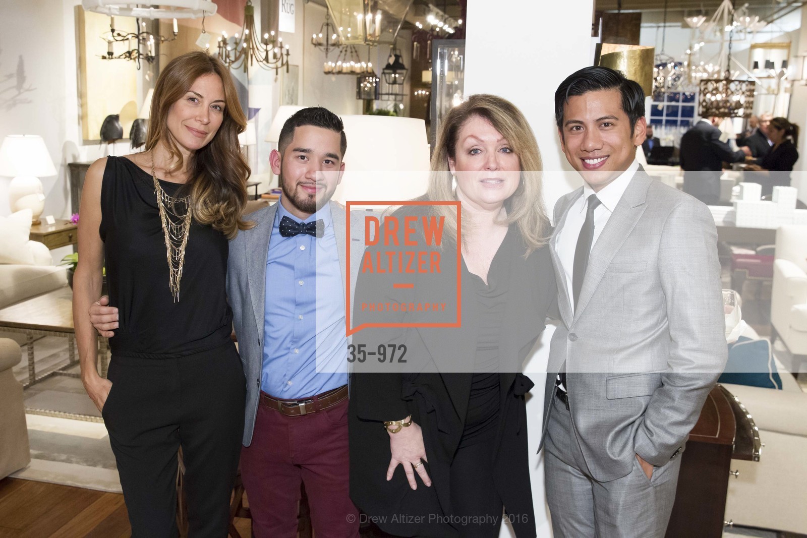 Una Malan, Fernando Gomez, Wendy Nichol, Alexander Bie, Designer Cocktail Party at Hewn, Hewn Showroom. 101 Henry Adams St., Ste. 480, February 23rd, 2016, Photo #35-972 Una Malan, Fernando Gomez, Wendy Nichol, Alexander Bie, Photo #35-972