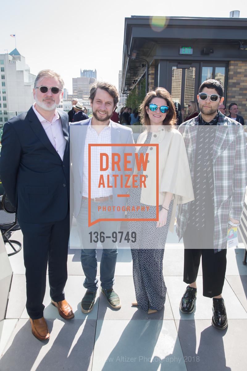 Noah Cowan, John O'Rourke, Kirsten Strobel, Sanjay Hukku, SFFILM Festival 2018 Donor Party, Charmaine's. 45 McAllister Street, April 8th, 2018, Photo #136-9749 Noah Cowan, John O'Rourke, Kirsten Strobel, Sanjay Hukku, Photo #136-9749