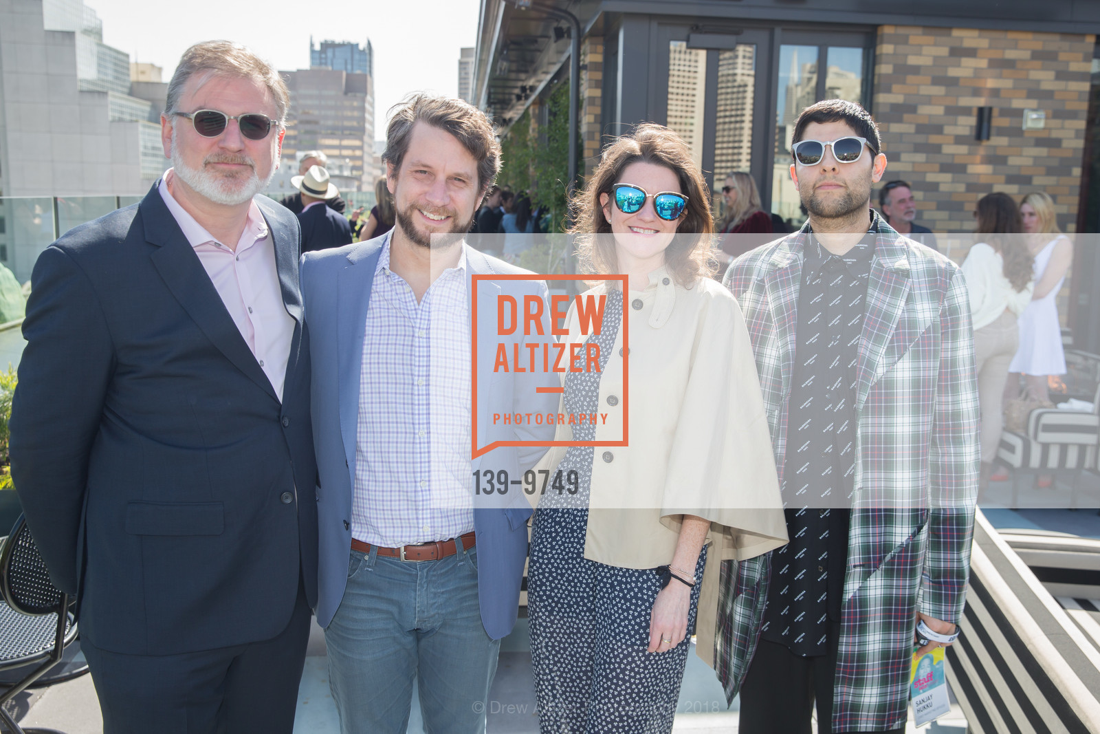 Noah Cowan, John O'Rourke, Kirsten Strobel, Sanjay Hukku, SFFILM Festival 2018 Donor Party, Charmaine's. 45 McAllister Street, April 8th, 2018, Photo #139-9749 Noah Cowan, John O'Rourke, Kirsten Strobel, Sanjay Hukku, Photo #139-9749