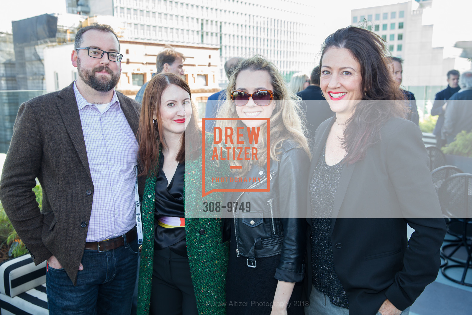 Bill Proctor, Erin Carlson, Laura Molinari, Justine Hebron, SFFILM Festival 2018 Donor Party, Charmaine's. 45 McAllister Street, April 8th, 2018, Photo #308-9749 Bill Proctor, Erin Carlson, Laura Molinari, Justine Hebron, Photo #308-9749