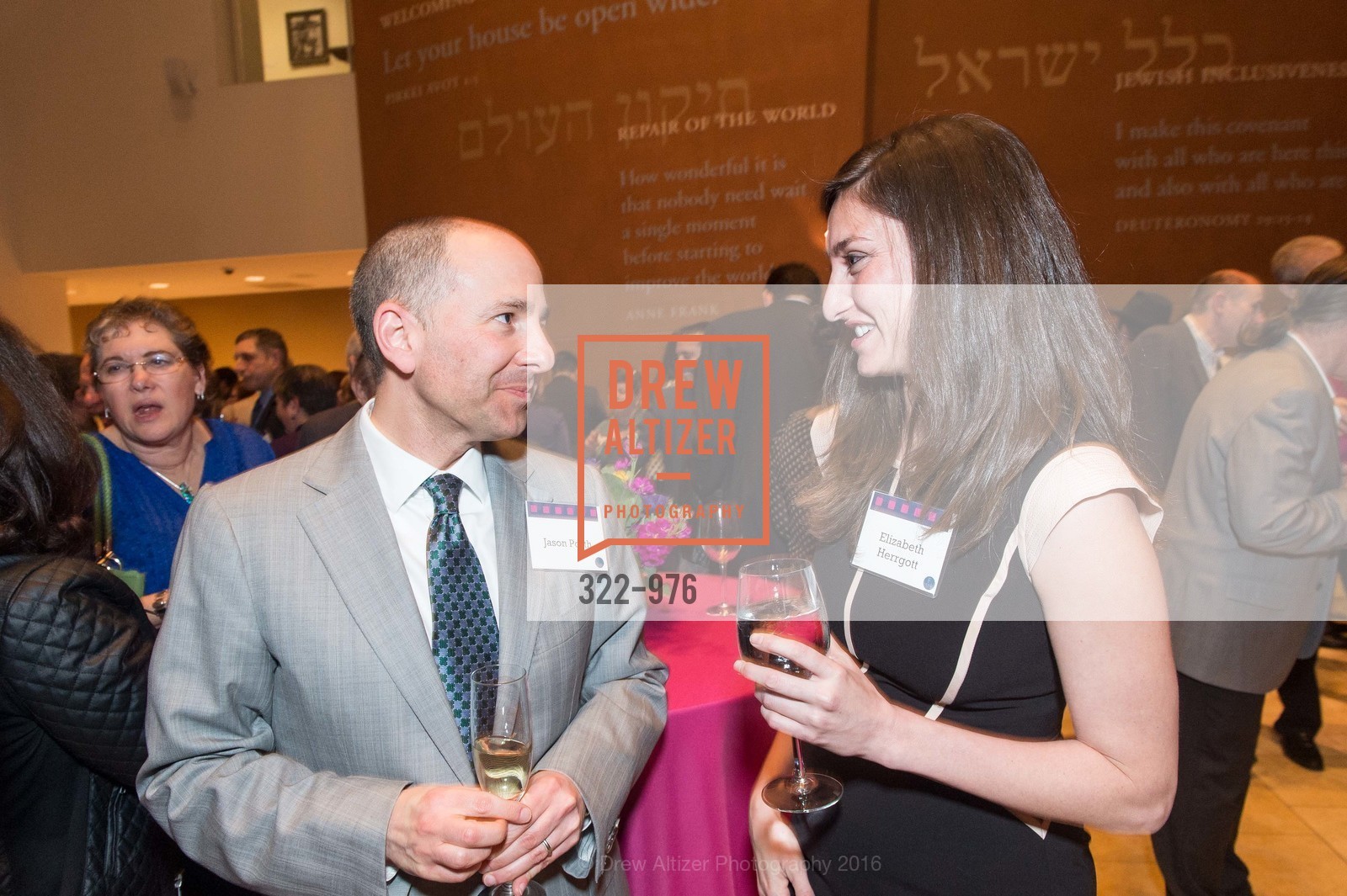 Jason Porth, Elizabeth Herrgott, JEWISH COMMUNITY RELATIONS COUNCIL Behind the Scene 2016, JCCSF. 3200 California St, February 24th, 2016, Photo #322-976 Jason Porth, Elizabeth Herrgott, Photo #322-976