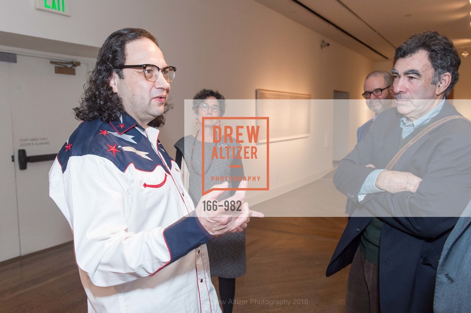 Guillermo Galindo, Susan Krane, Lance Nagel, San Jose Museum of Art Spring Opening Reception, San Jose Museum of Art. 110 S Market St, February 25th, 2016, Photo #166-982 Guillermo Galindo, Susan Krane, Lance Nagel, Photo #166-982