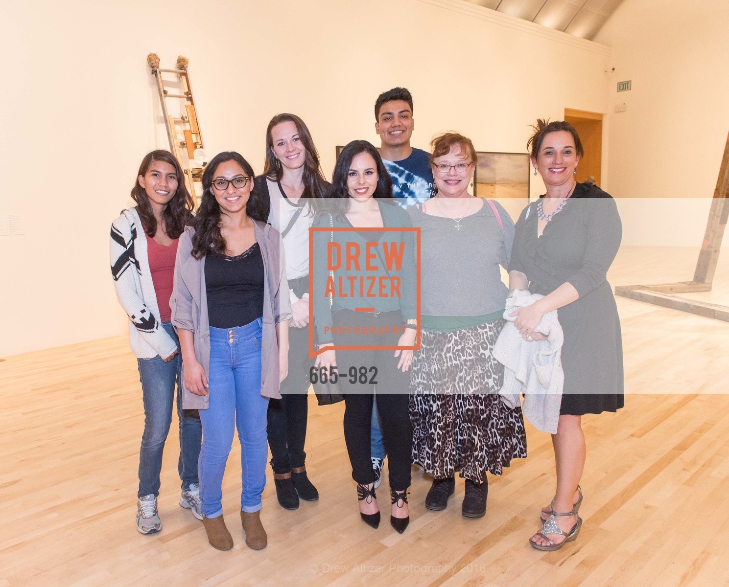 Gracia Yepez, Brenda Nolasco, Ariana Kalinic, Anna Sanchez, Jonas Delgado, Adela Najarro, Michelle Foguet-Mendoza, San Jose Museum of Art Spring Opening Reception, San Jose Museum of Art. 110 S Market St, February 25th, 2016, Photo #665-982 Gracia Yepez, Brenda Nolasco, Ariana Kalinic, Anna Sanchez, Jonas Delgado, Adela Najarro, Michelle Foguet-Mendoza, Photo #665-982
