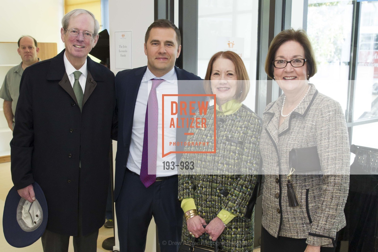 Paul Finigan, Drew Mcknight, Anne Finigan, Kathleen Toney, Grand Opening of the new Nancy and Stephen Grand Family House, Family House. 540 Mission Bay Blvd, March 2nd, 2016, Photo #193-983 Paul Finigan, Drew Mcknight, Anne Finigan, Kathleen Toney, Photo #193-983