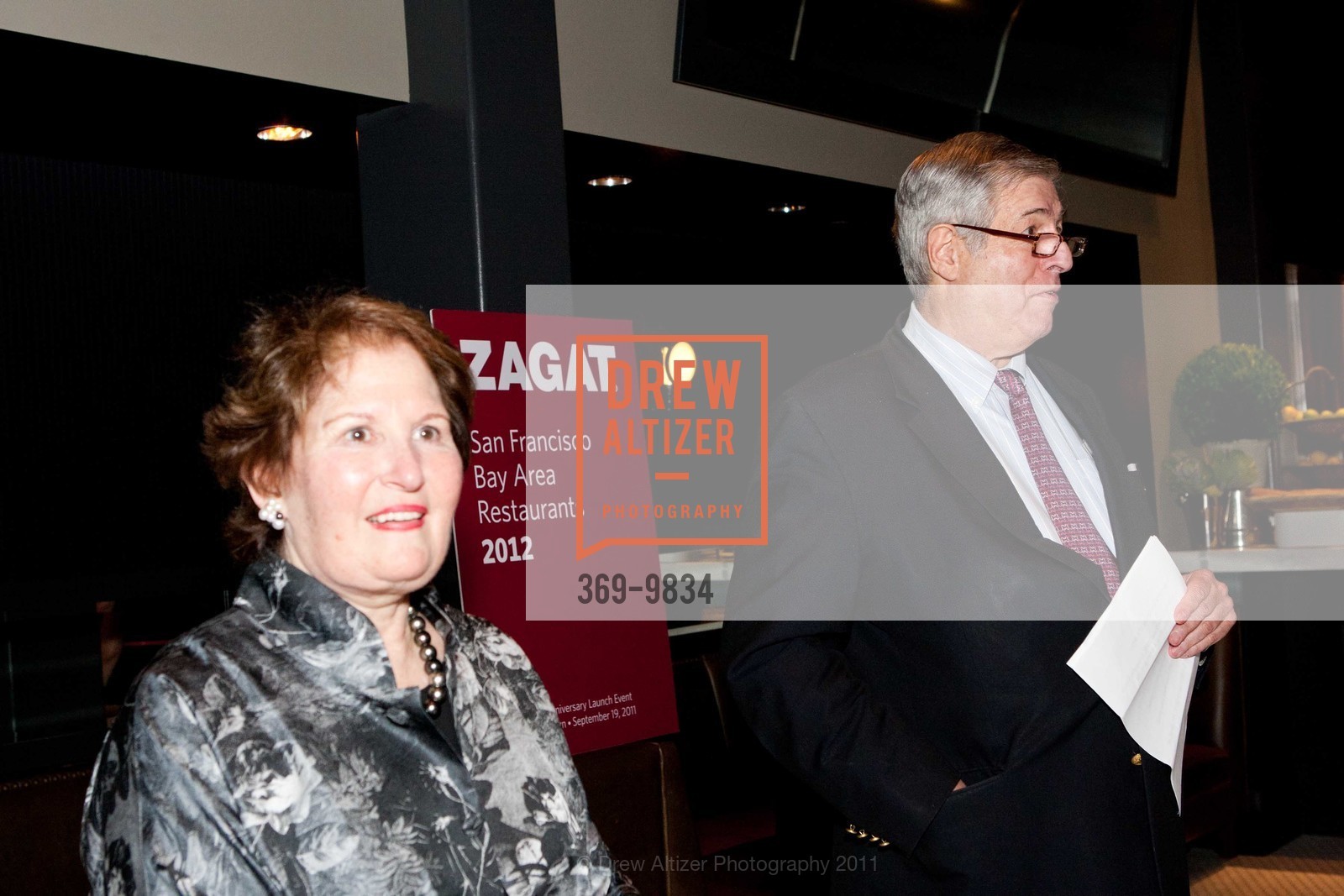 Nina Zagat, Tim Zagat, Zagat Survey 2012 San Francisco Restaurant Survey Launch, US, September 19th, 2011, Photo #369-9834 Nina Zagat, Tim Zagat, Photo #369-9834