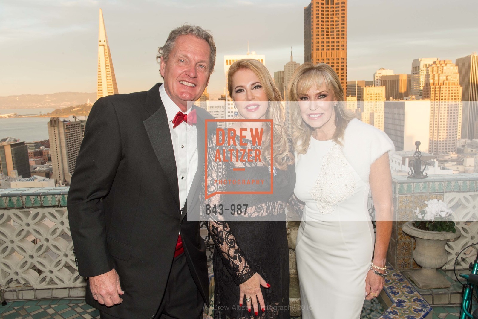 Gus Bigos, Jill Farguhar, Dena Pastorini, Saint Francis Foundation at the Fairmont Penthouse, Fairmont SF, Penthouse, February 28th, 2016, Photo #843-987 Gus Bigos, Jill Farguhar, Dena Pastorini, Photo #843-987