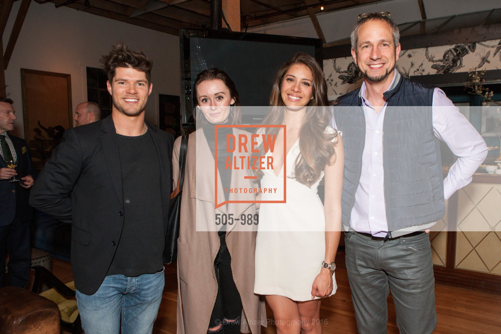 Colton Soref, Brianna Garriott, Jen Yeager, Daniel Krivens, Veranda's THE ROMANCE OF FLOWERS Book Signing hosted by Ken Fulk at The Magic Factory, Ken Fulk Magic Factory, Ken Fulk Magic Factory. San Francisco, February 25th, 2016, Photo #505-989 Colton Soref, Brianna Garriott, Jen Yeager, Daniel Krivens, Photo #505-989