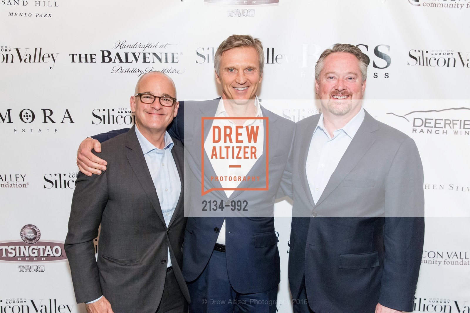 Eric Robison, Lew Dickey, Alfred Letter, Modern Luxury Silicon Valley Magazine Launch Party, Rosewood Sand Hill, March 2nd, 2016, Photo #2134-992 Eric Robison, Lew Dickey, Alfred Letter, Photo #2134-992