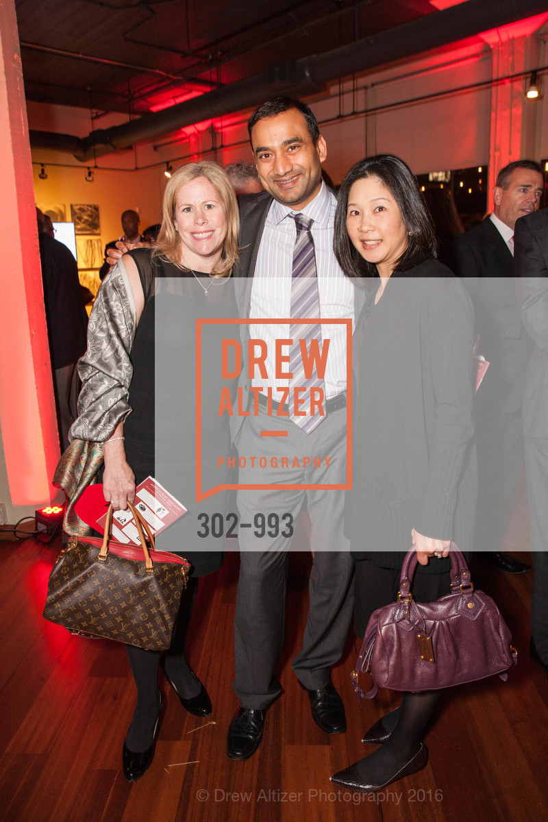 Lynn Sterrett, Su Ajmera, Dharmesh Ajmera, American Heart Association's 2016 Celebrating With Heart, Terra Gallery. 511 Harrison St, March 3rd, 2016, Photo #302-993 Lynn Sterrett, Su Ajmera, Dharmesh Ajmera, Photo #302-993