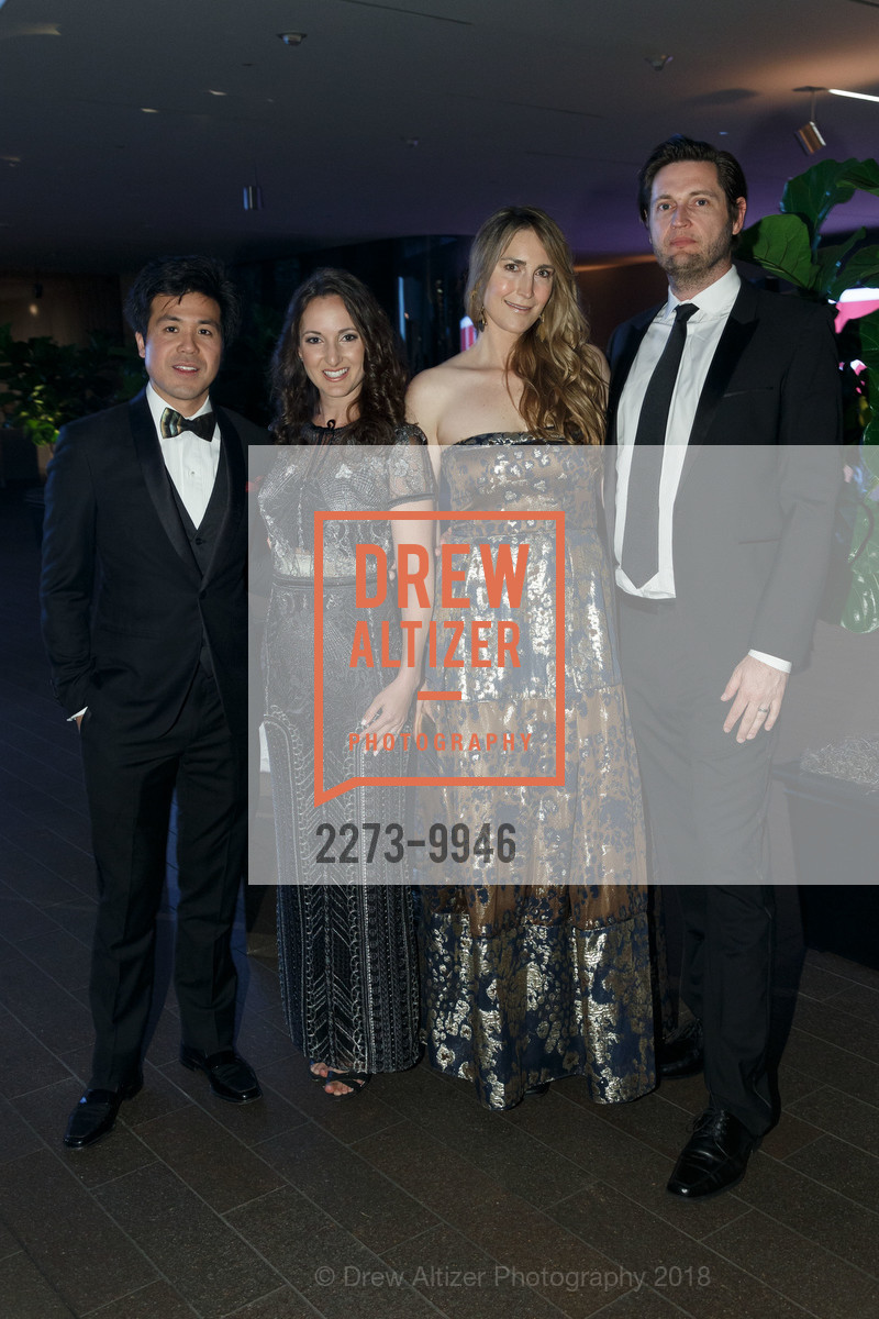 Nicholas Tan, Meredith Tan, Ellie Celinski, Peter Celinski, Mid-Winter Gala 2018 Sponsored by CARTIER, de Young Museum. 50 Hagiwara Tea Garden Dr, San Francisco, CA 94118, April 6th, 2018, Photo #2273-9946 Nicholas Tan, Meredith Tan, Ellie Celinski, Peter Celinski, Photo #2273-9946
