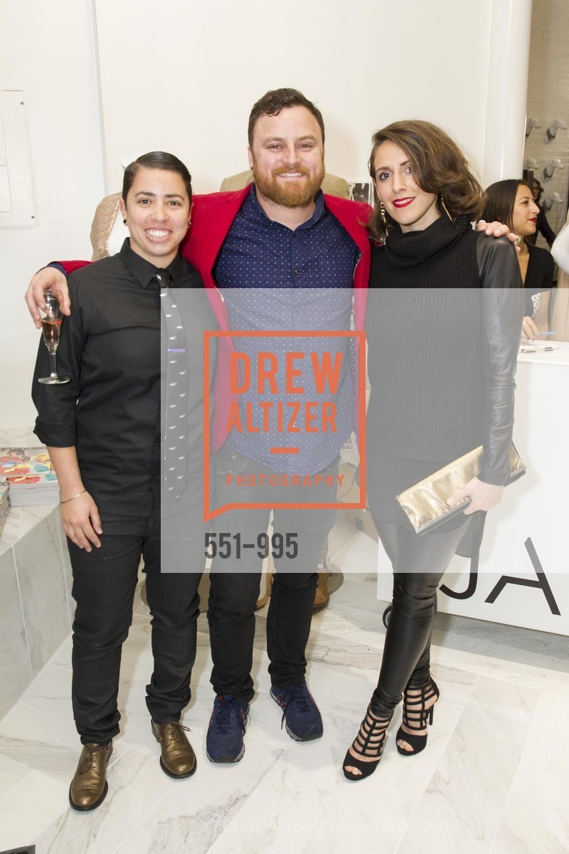 Tamara Costa, Brokas Stewart, Kelly Peleo, JAKE Grand Opening, Jake. 619 Sansome St, March 3rd, 2016, Photo #551-995 Tamara Costa, Brokas Stewart, Kelly Peleo, Photo #551-995