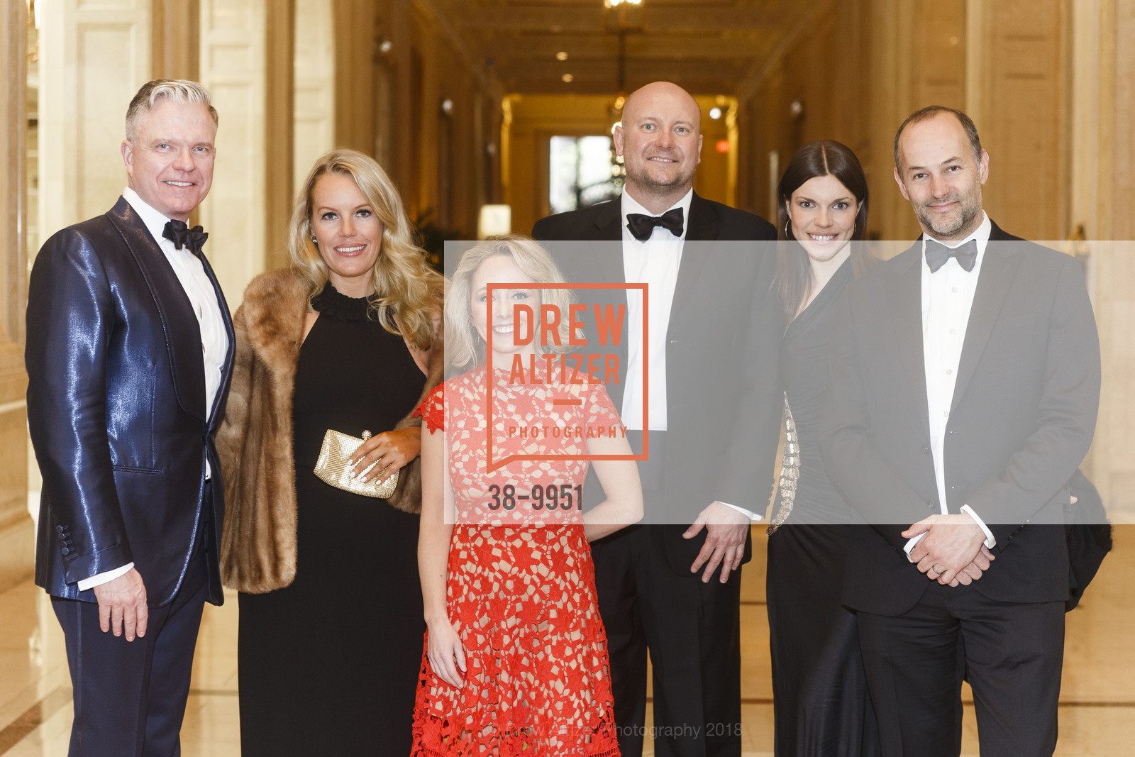 Keith Wetmore, Allison Parks, Sarah Marsey, Marc Baluda, Beatrice Caplan, Adam Caplan, 42nd Annual San Francisco Guardsmen Wine Auction 2018, The Palace Hotel. 2 New Montgomery St, San Francisco, CA, April 7th, 2018, Photo #38-9951 Keith Wetmore, Allison Parks, Sarah Marsey, Marc Baluda, Beatrice Caplan, Adam Caplan, Photo #38-9951