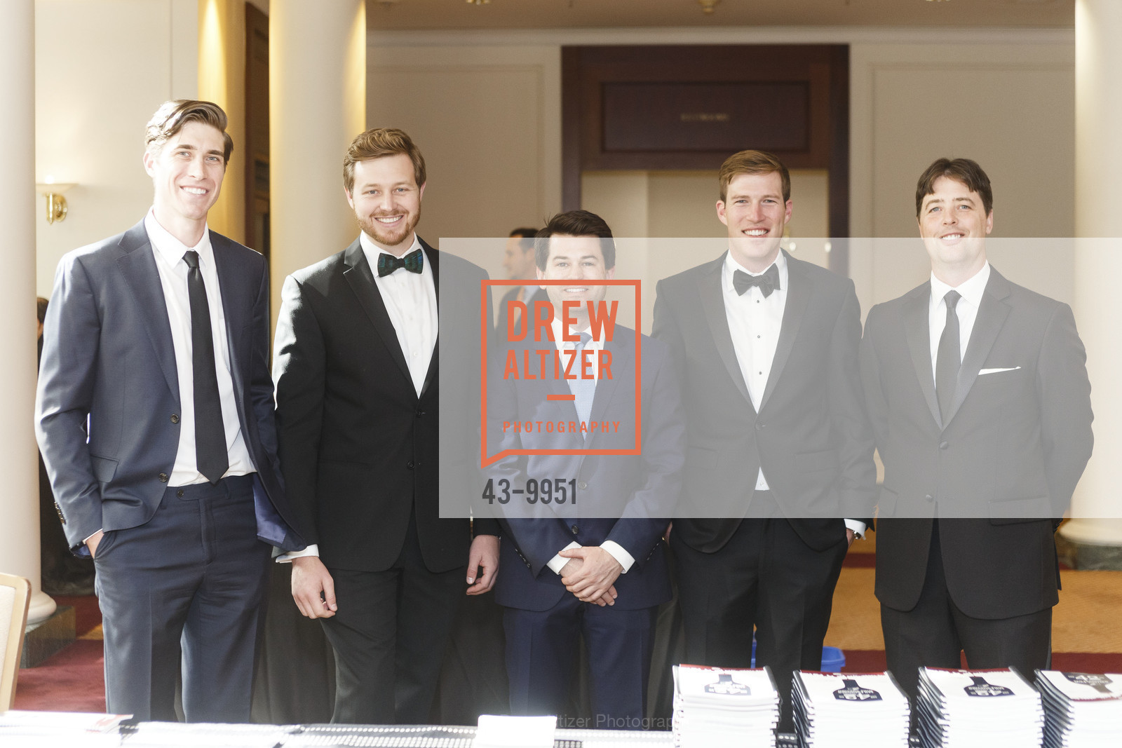 TJ Michaelson, Clay Madding, Matt Keipper, Riley Tight, Nathan Farris, 42nd Annual San Francisco Guardsmen Wine Auction 2018, The Palace Hotel. 2 New Montgomery St, San Francisco, CA, April 7th, 2018, Photo #43-9951 TJ Michaelson, Clay Madding, Matt Keipper, Riley Tight, Nathan Farris, Photo #43-9951