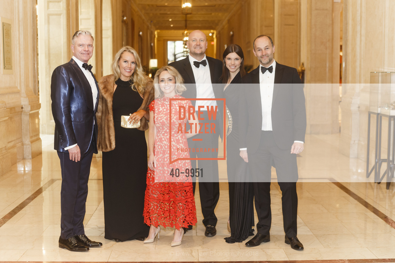 Keith Wetmore, Sarah Marsey, Marc Baluda, Beatrice Caplan, Adam Caplan, 42nd Annual San Francisco Guardsmen Wine Auction 2018, The Palace Hotel. 2 New Montgomery St, San Francisco, CA, April 7th, 2018, Photo #40-9951 Keith Wetmore, Sarah Marsey, Marc Baluda, Beatrice Caplan, Adam Caplan, Photo #40-9951