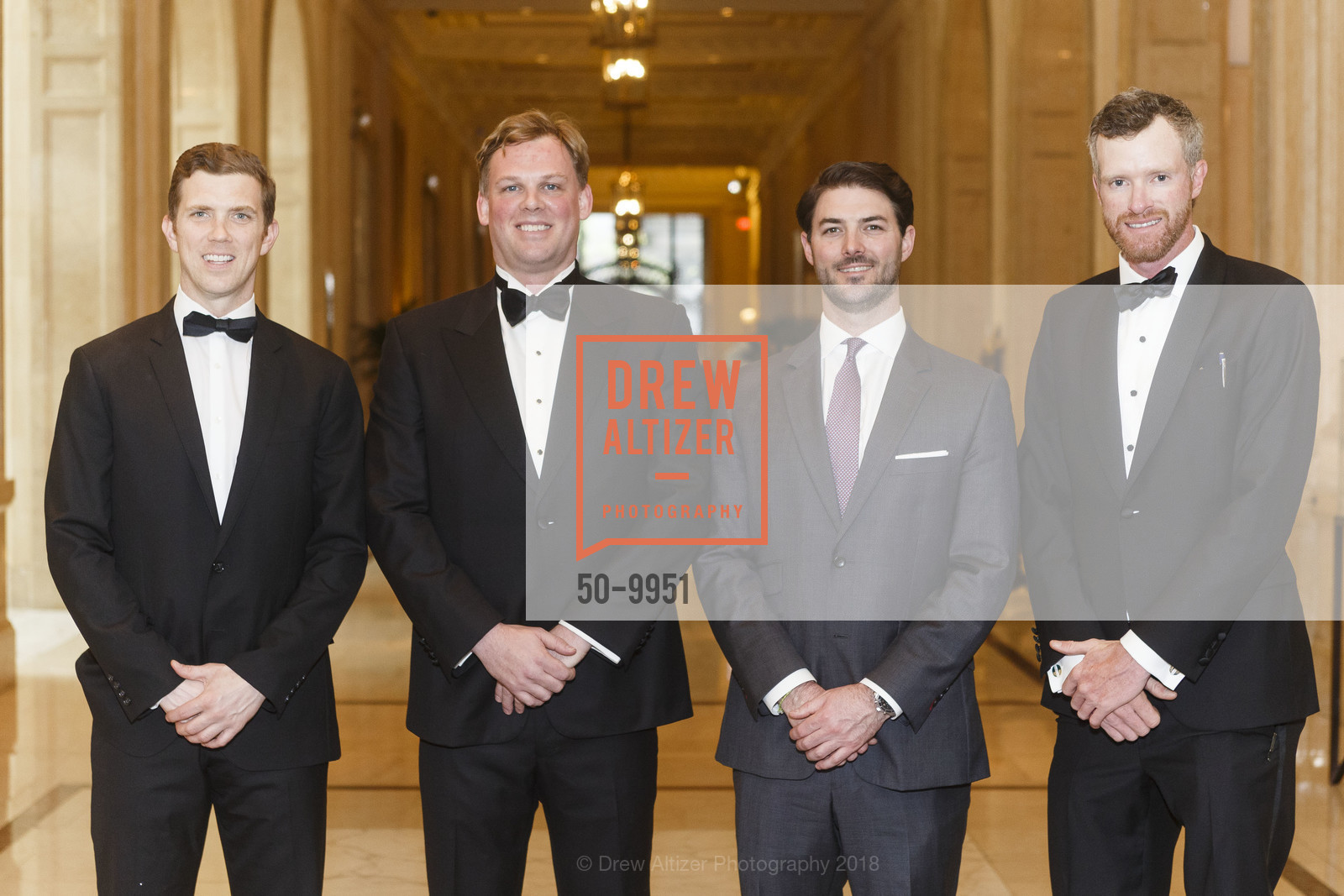 Nick Bates, Freddie Bayles, John Bradley, 42nd Annual San Francisco Guardsmen Wine Auction 2018, The Palace Hotel. 2 New Montgomery St, San Francisco, CA, April 7th, 2018, Photo #50-9951 Nick Bates, Freddie Bayles, John Bradley, Photo #50-9951