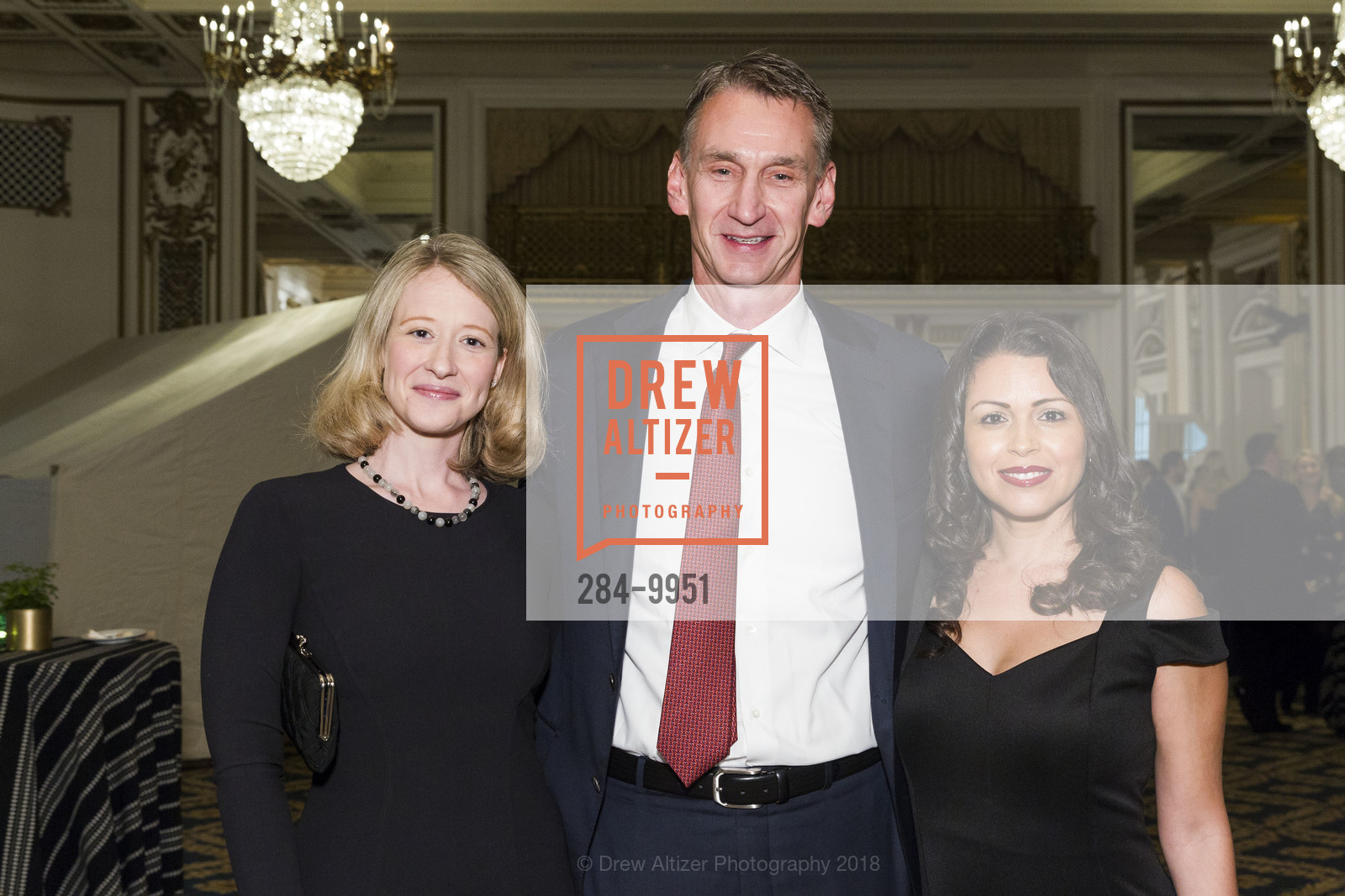 Emily Milnes, Jef Hager, Michelle Ortiz, 42nd Annual San Francisco Guardsmen Wine Auction 2018, The Palace Hotel. 2 New Montgomery St, San Francisco, CA, April 7th, 2018, Photo #284-9951 Emily Milnes, Jef Hager, Michelle Ortiz, Photo #284-9951