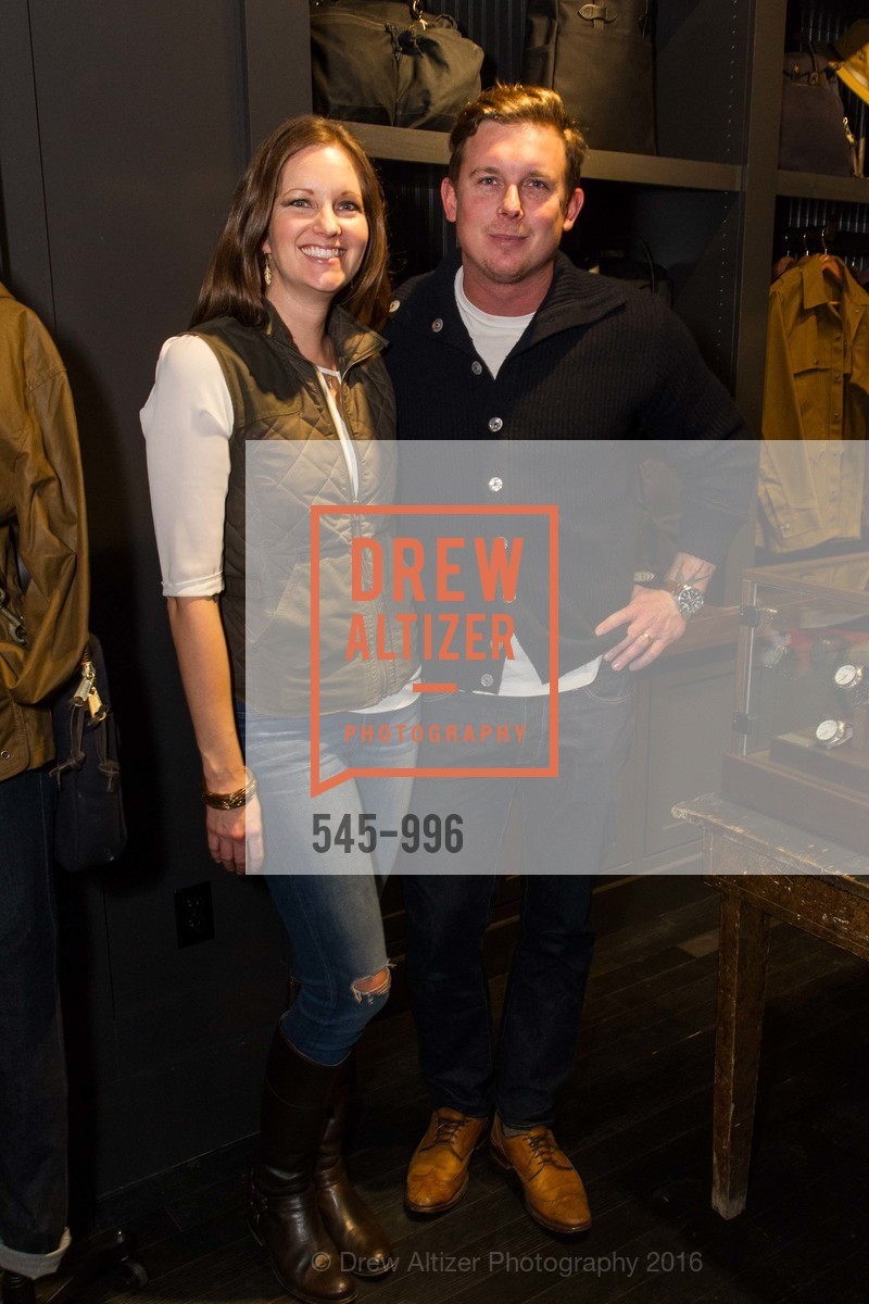 Melissa Ziegler, Erik Harrelson, Filson's Grand Opening Celebration, Filson's. 722 Montgomery Street, March 2nd, 2016, Photo #545-996 Melissa Ziegler, Erik Harrelson, Photo #545-996