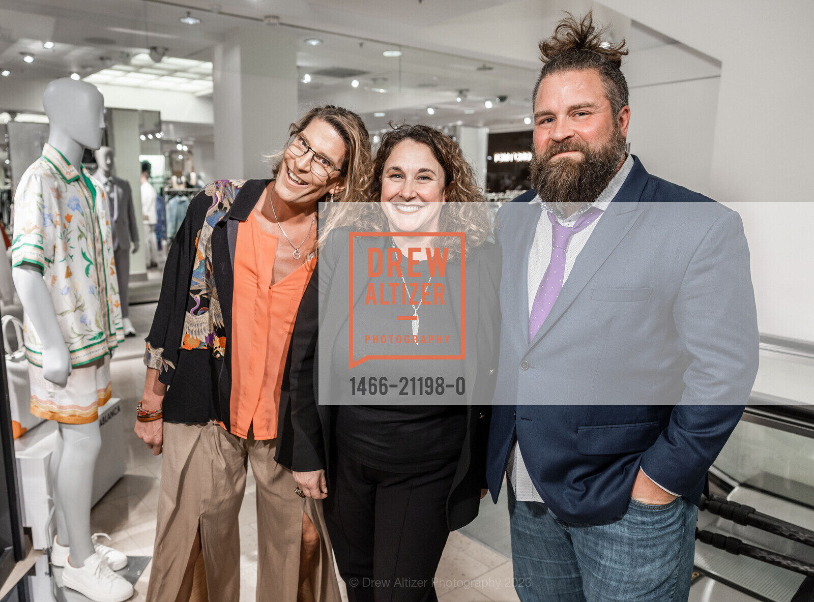 Wendy Sorrells, Katrina Parlato, Anthony Travanti, Neiman Marcus San Francisco hosts Bergdorf Goodman & Neiman Marcus Men's Fashion Director Bruce Pask, Neiman Marcus @ 150 Stockton St, SF, CA 94108 US. Neiman Marcus @ 150 Stockton St, SF, CA 94108 US, May 9th, 2023, Photo #1466-21198-0 Wendy Sorrells, Katrina Parlato, Anthony Travanti, Photo #1466-21198-0
